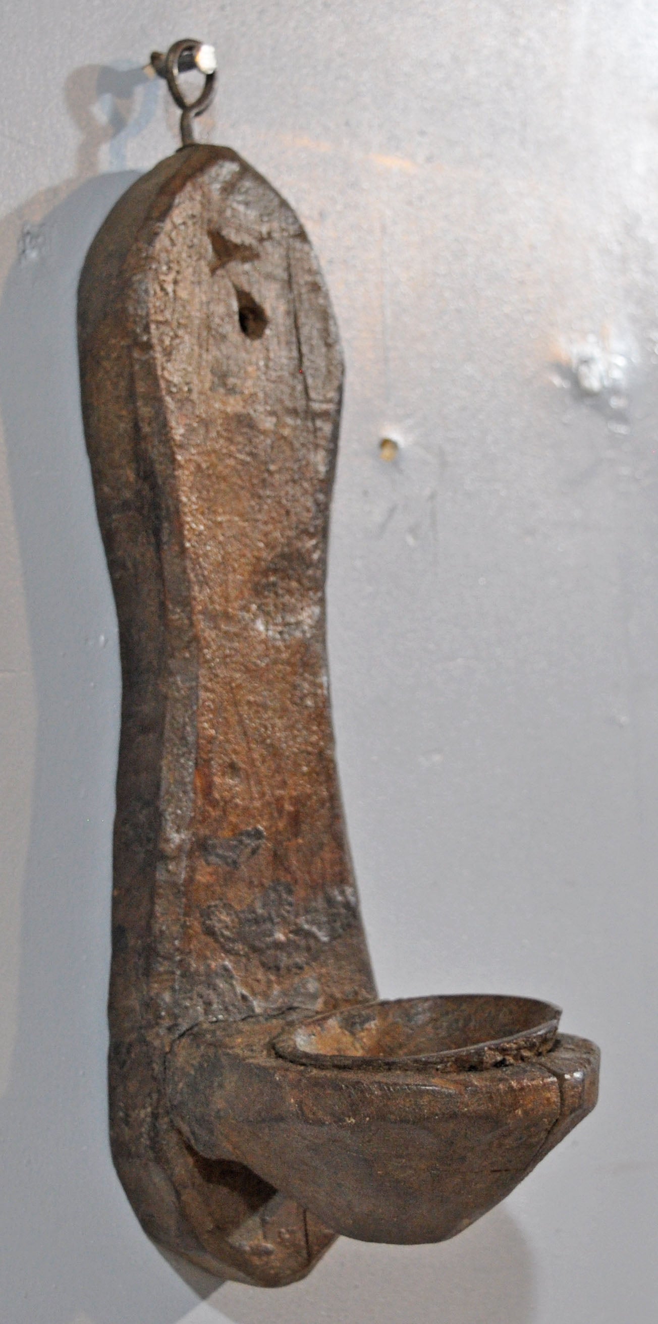 Antique Wooden Wall Hanging Candle Stand Original Old Hand Carved