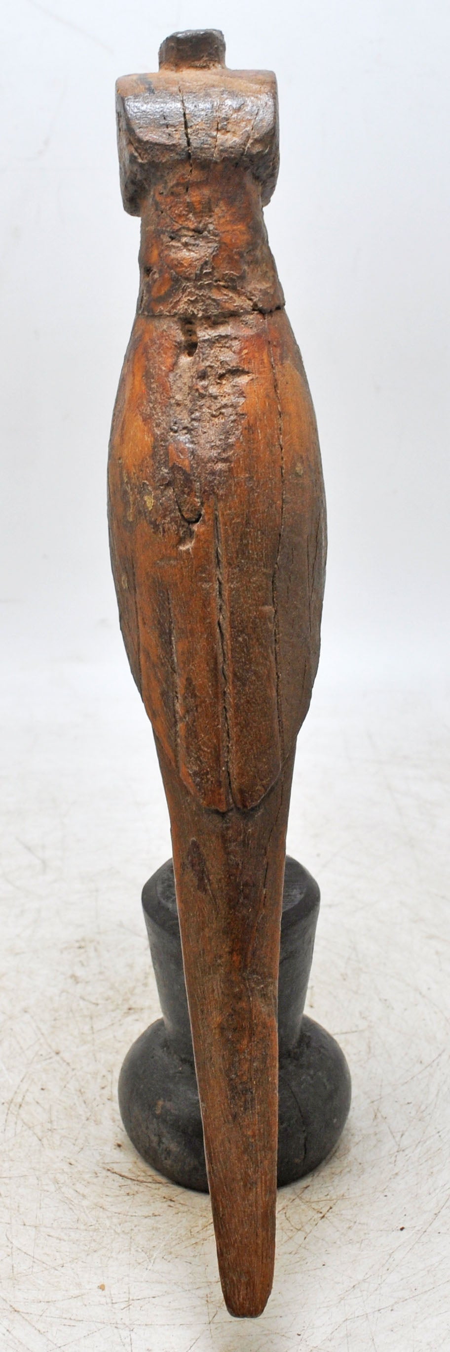 Vintage Wooden Parrot Bird Figurine Original Old Hand Carved