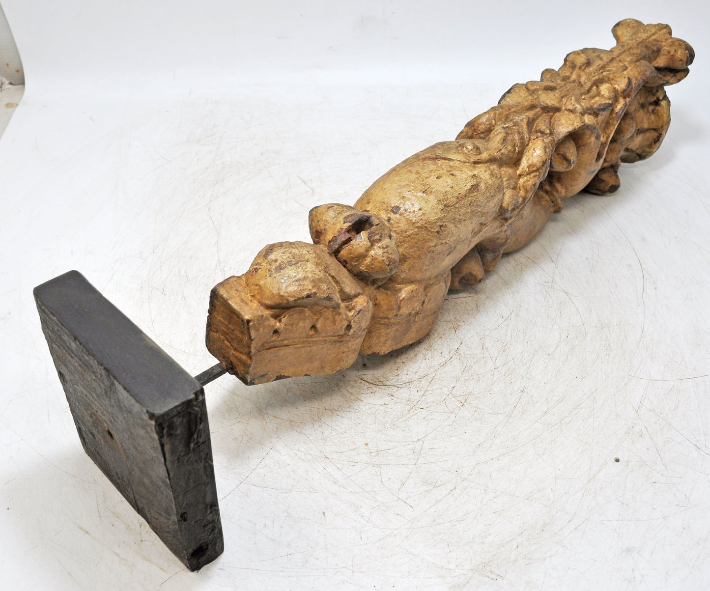 Antique Wooden Architectural Bracket Carving on Stand Original Old Fine Hand Carved