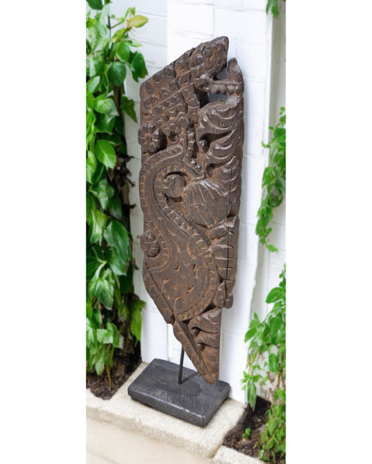 Antique Wooden Architectural Bracket Carving on Stand Original Old Fine Hand Carved