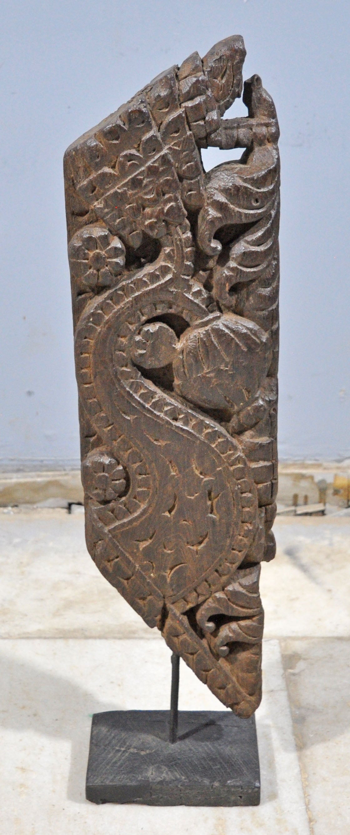 Antique Wooden Architectural Bracket Carving on Stand Original Old Fine Hand Carved
