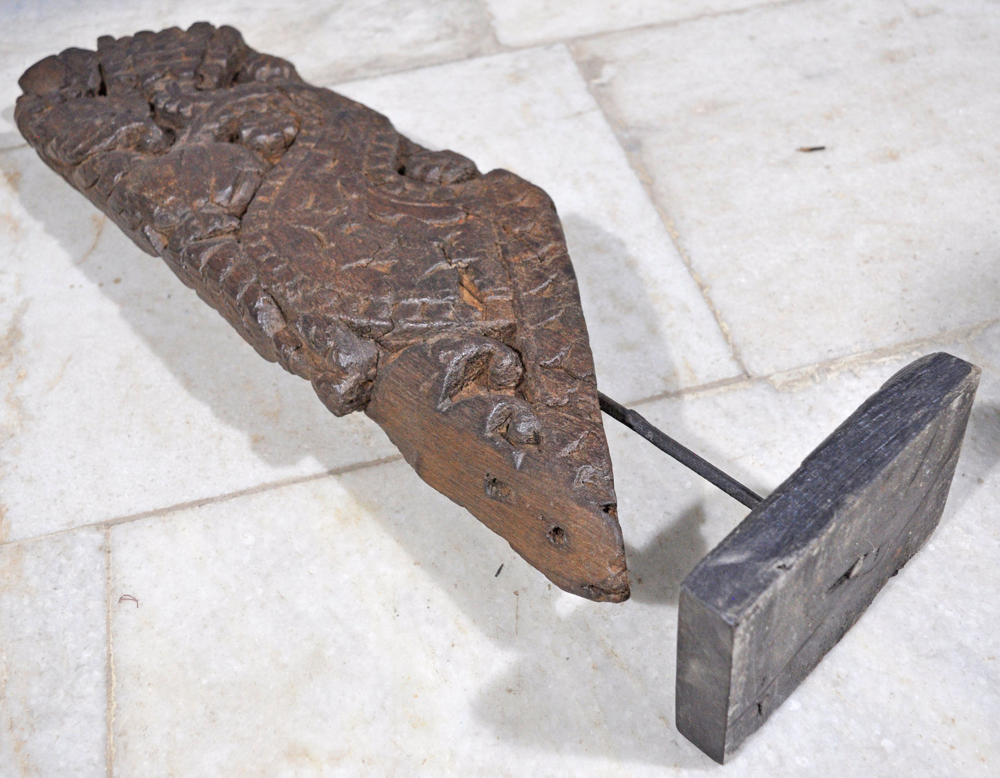 Antique Wooden Architectural Bracket Carving on Stand Original Old Fine Hand Carved