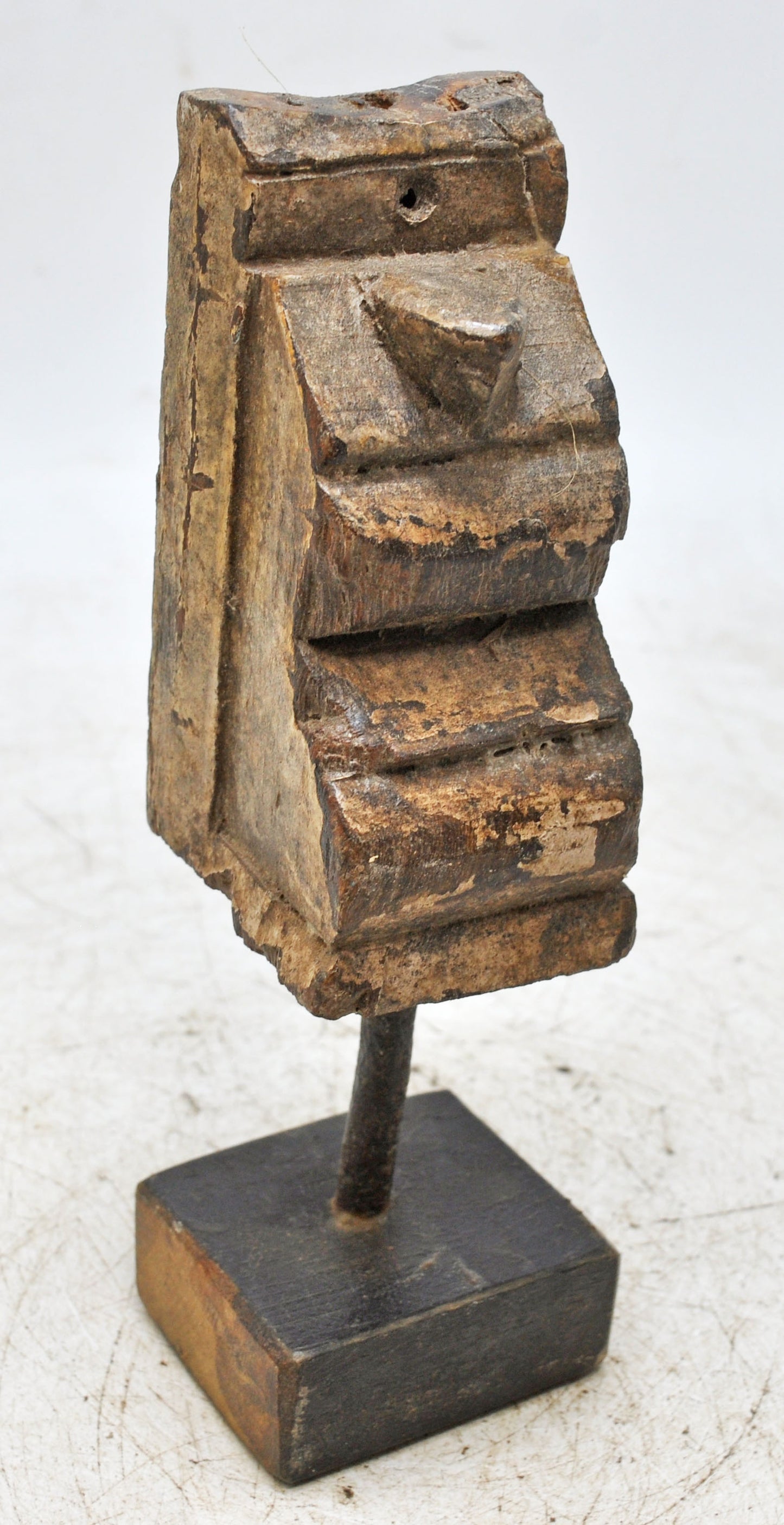 Antique Wooden Bracket Carving on Stand Original Old Hand Carved