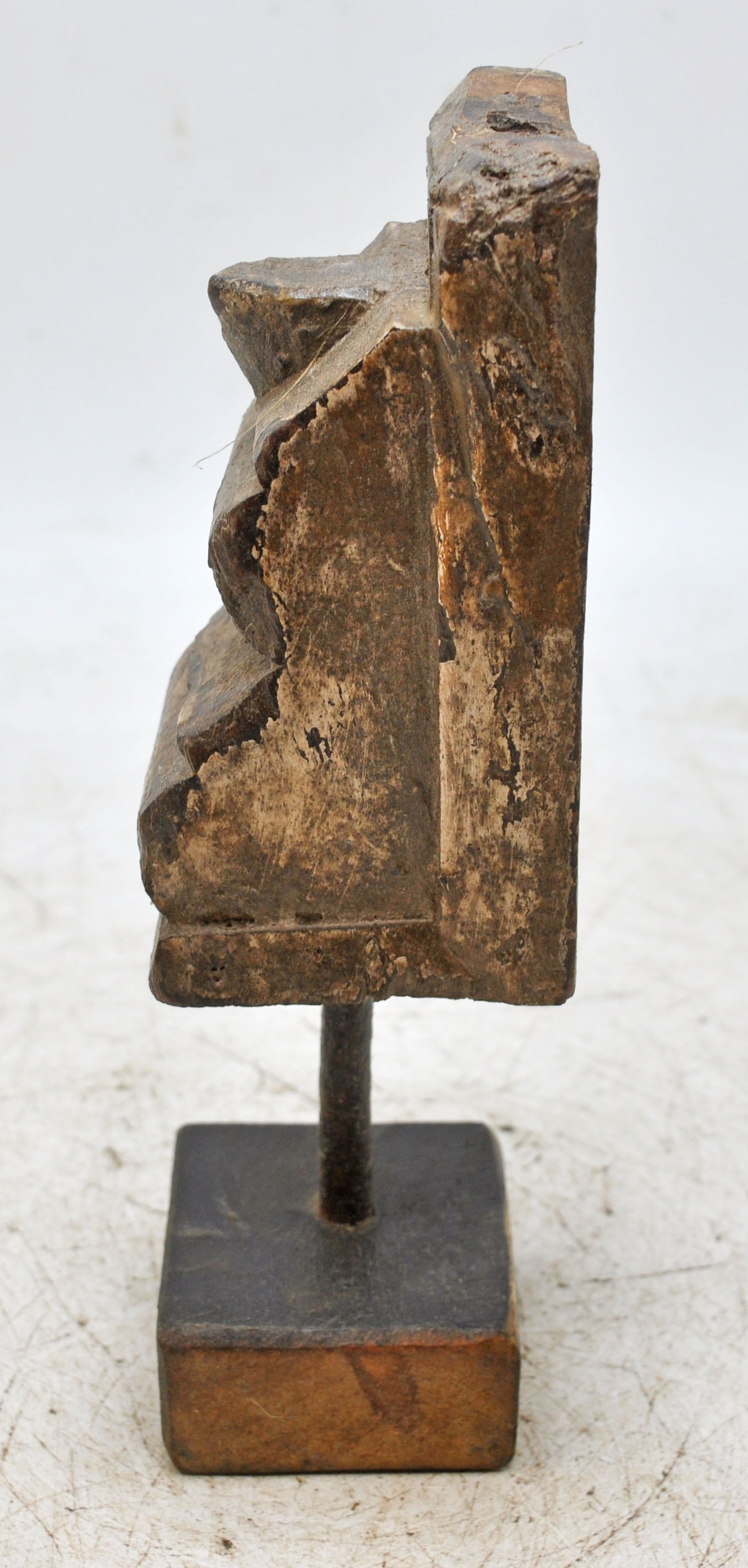 Antique Wooden Bracket Carving on Stand Original Old Hand Carved