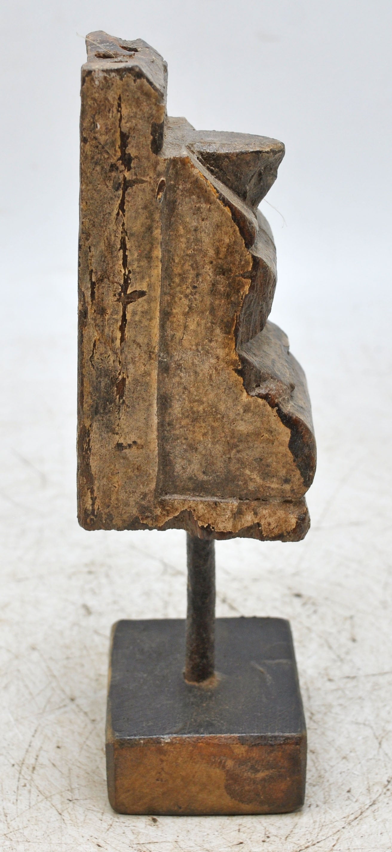 Antique Wooden Bracket Carving on Stand Original Old Hand Carved