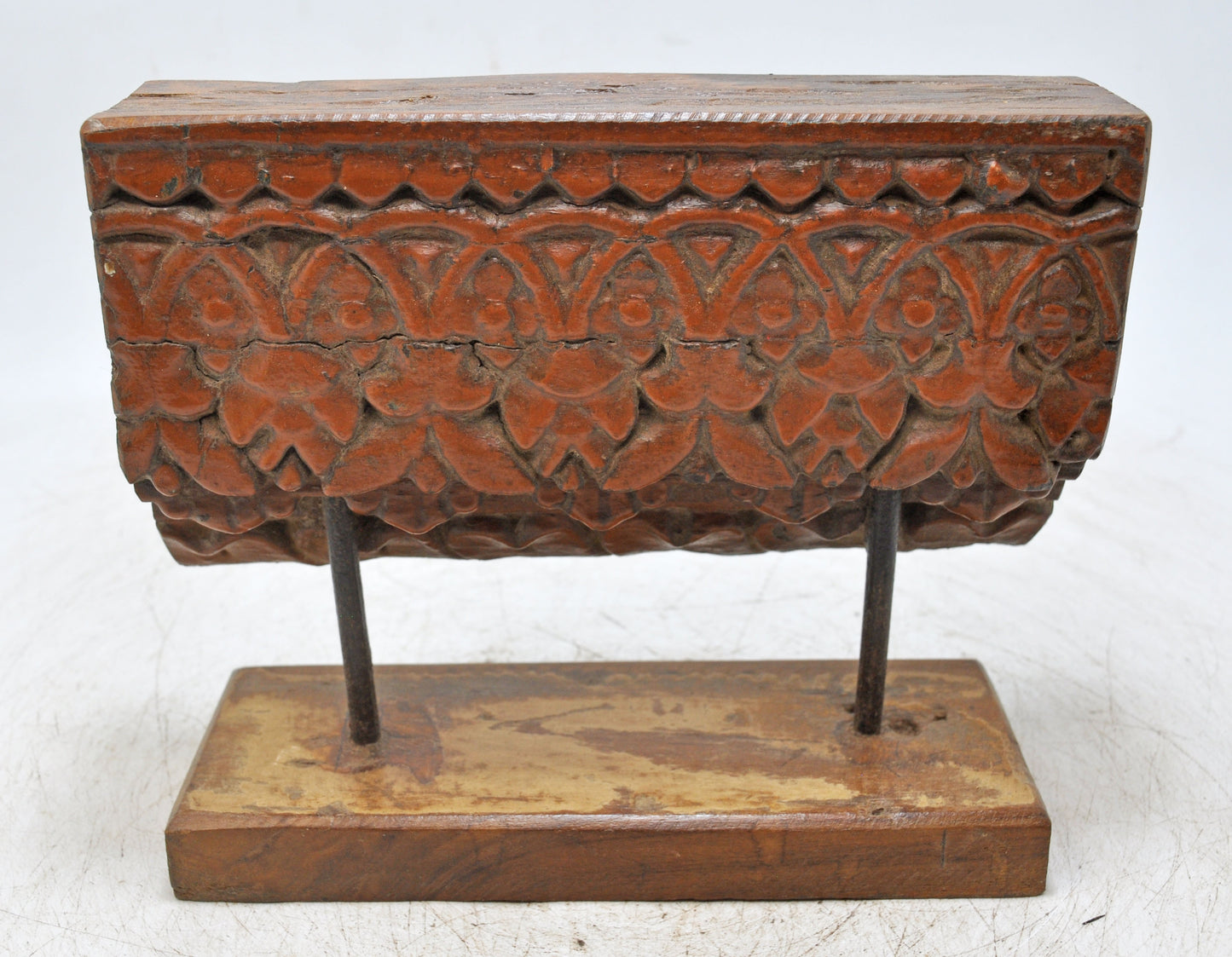 Antique Wooden Floral Carving Panel Plaque Original Old Fine Hand Carved