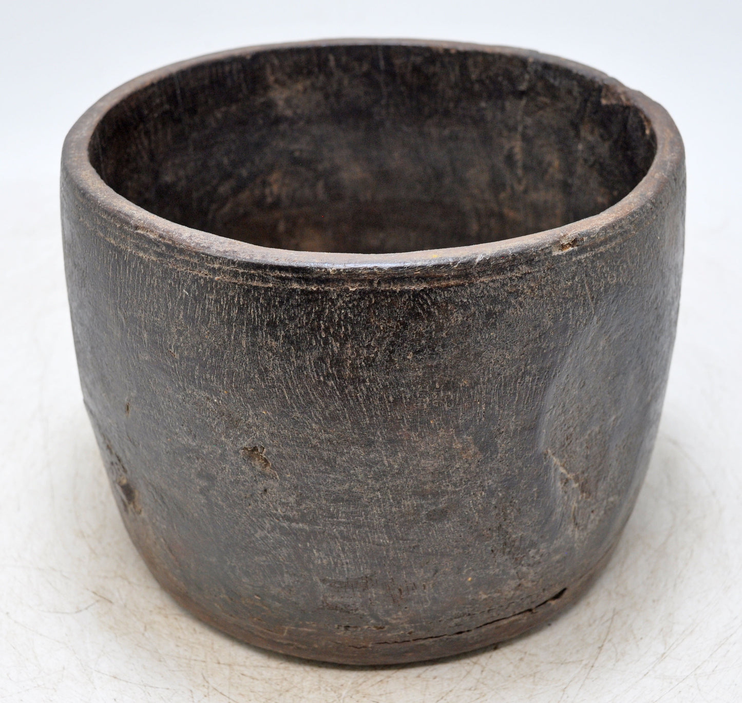 Vintage Wooden Round Paili Grain Measurement Pot Original Old Hand Crafted