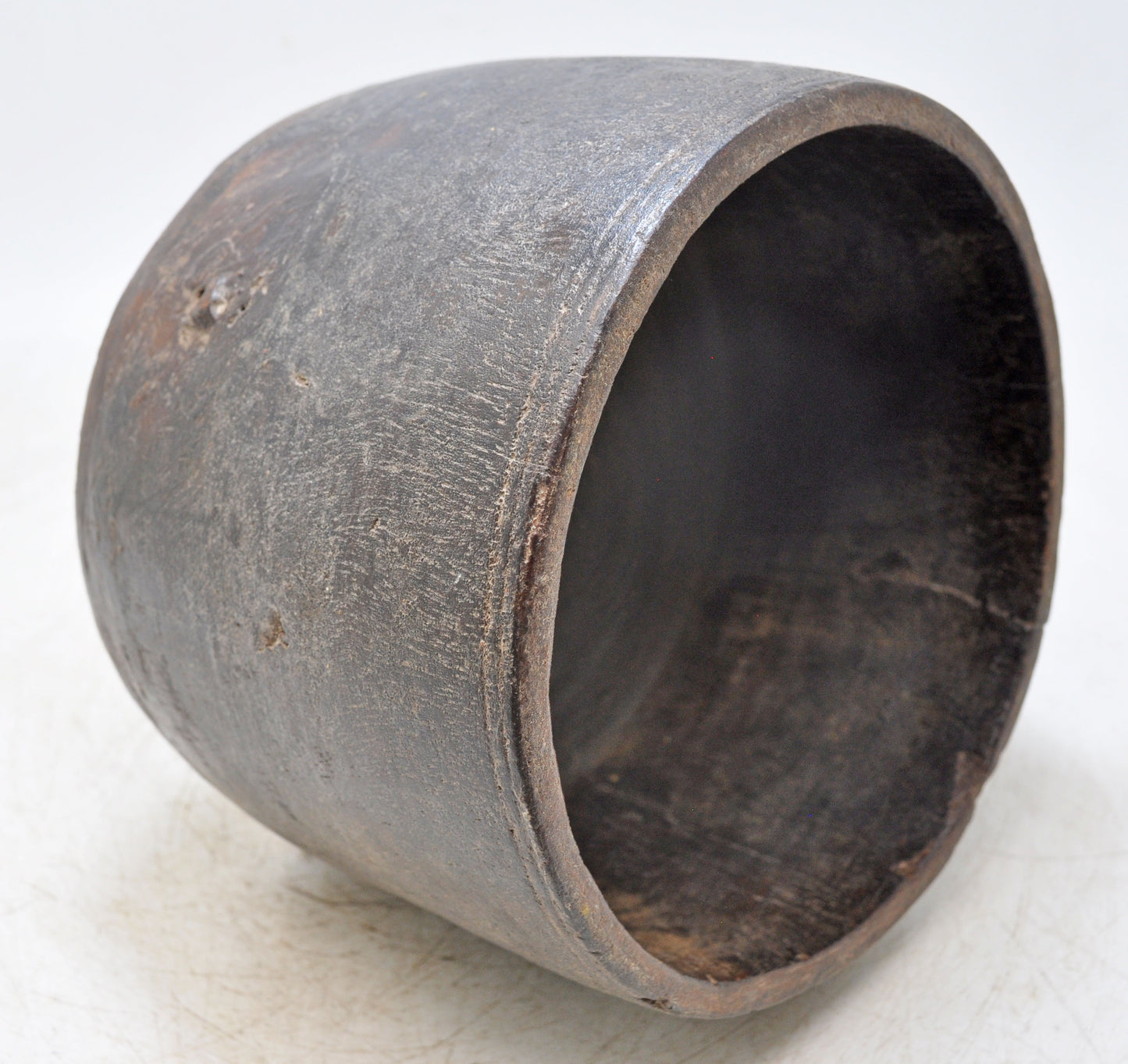 Vintage Wooden Round Paili Grain Measurement Pot Original Old Hand Crafted