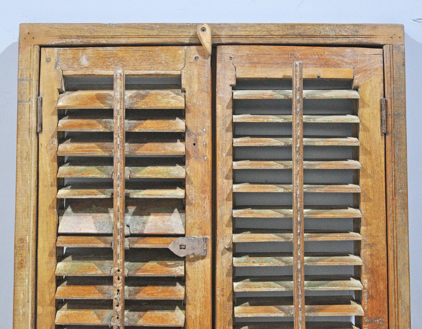 Antique Wooden Shutter Window Panel Frame Original Old Hand Crafted