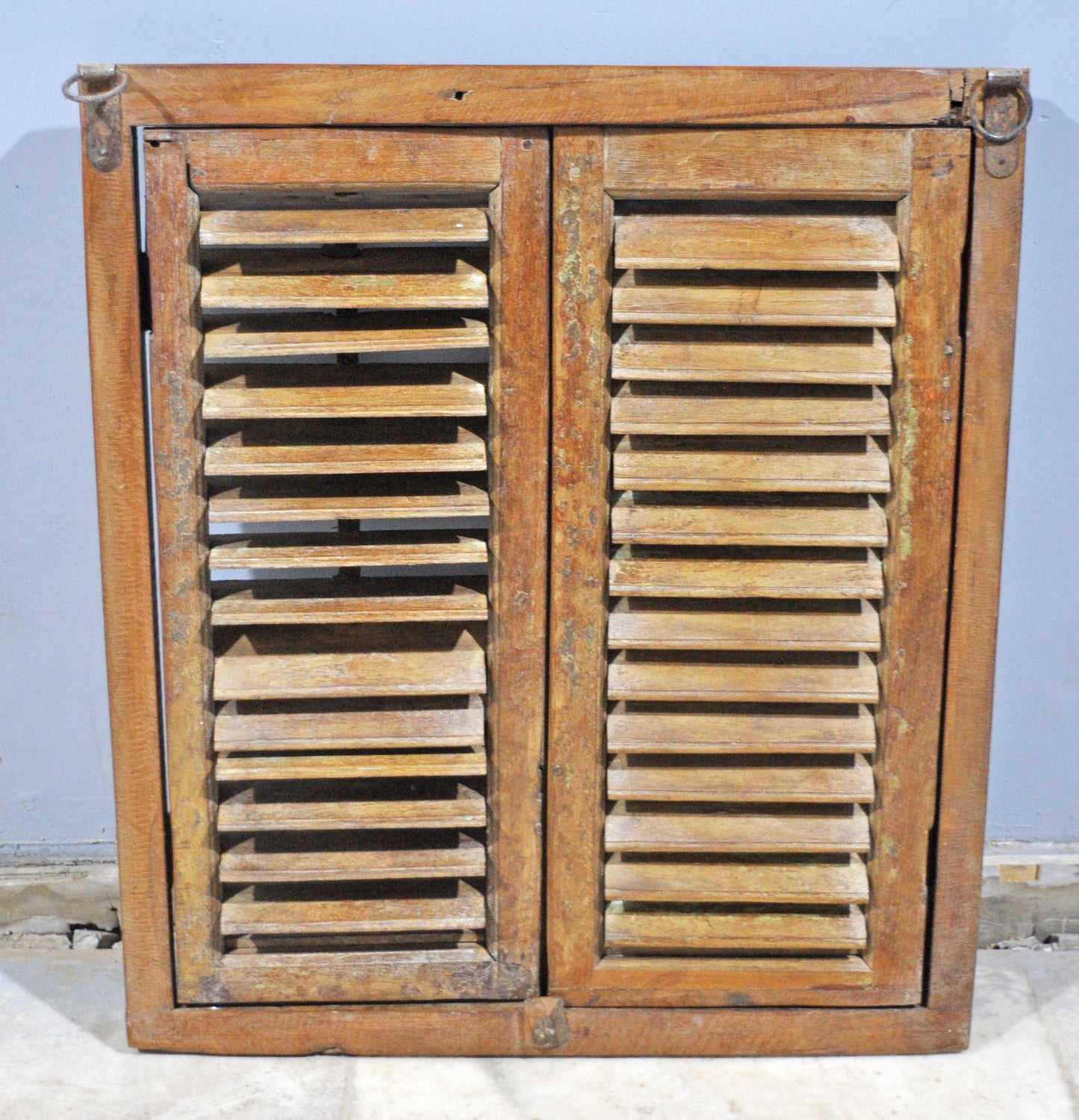 Antique Wooden Shutter Window Panel Frame Original Old Hand Crafted