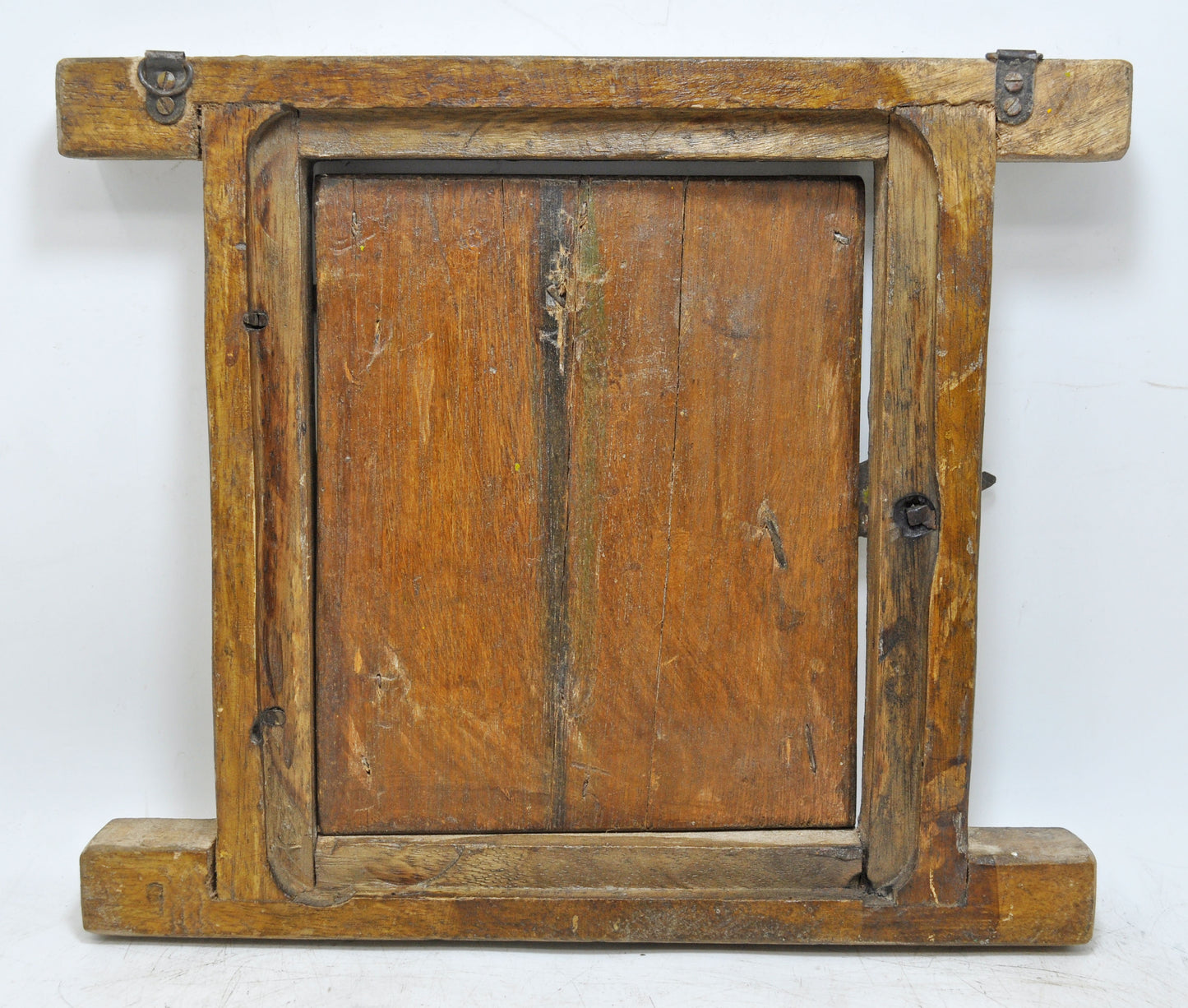 Antique Wooden Wall Décor Window Panel Frame Original Old Hand Crafted New Painted