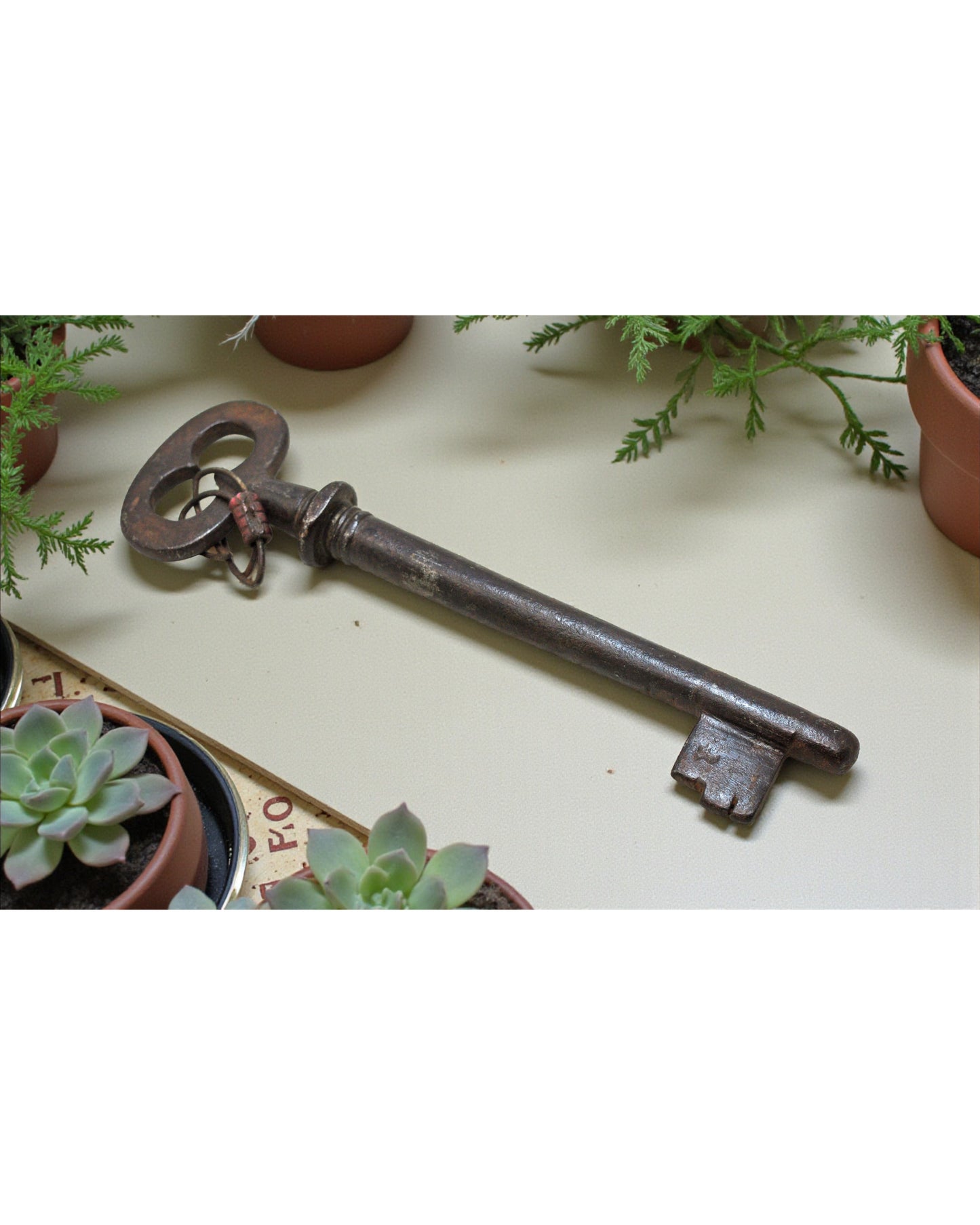 Antique Iron Long Decorative Key Original Old Hand Crafted