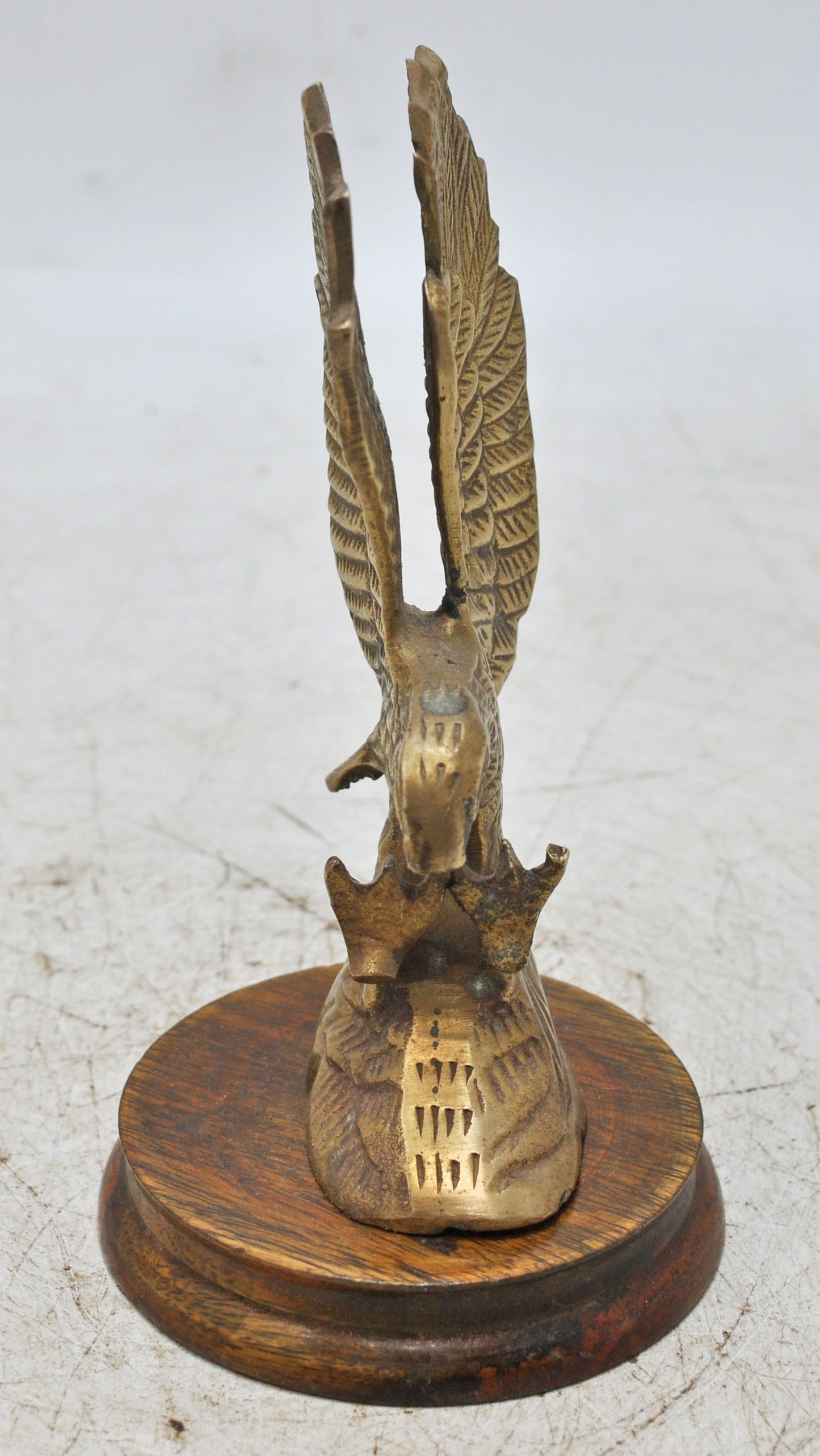 Vintage Brass Eagle Bird Figurine Original Old Hand Crafted Engraved