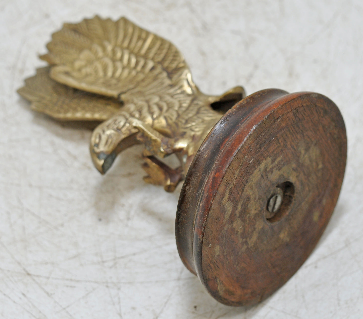 Vintage Brass Eagle Bird Figurine Original Old Hand Crafted Engraved