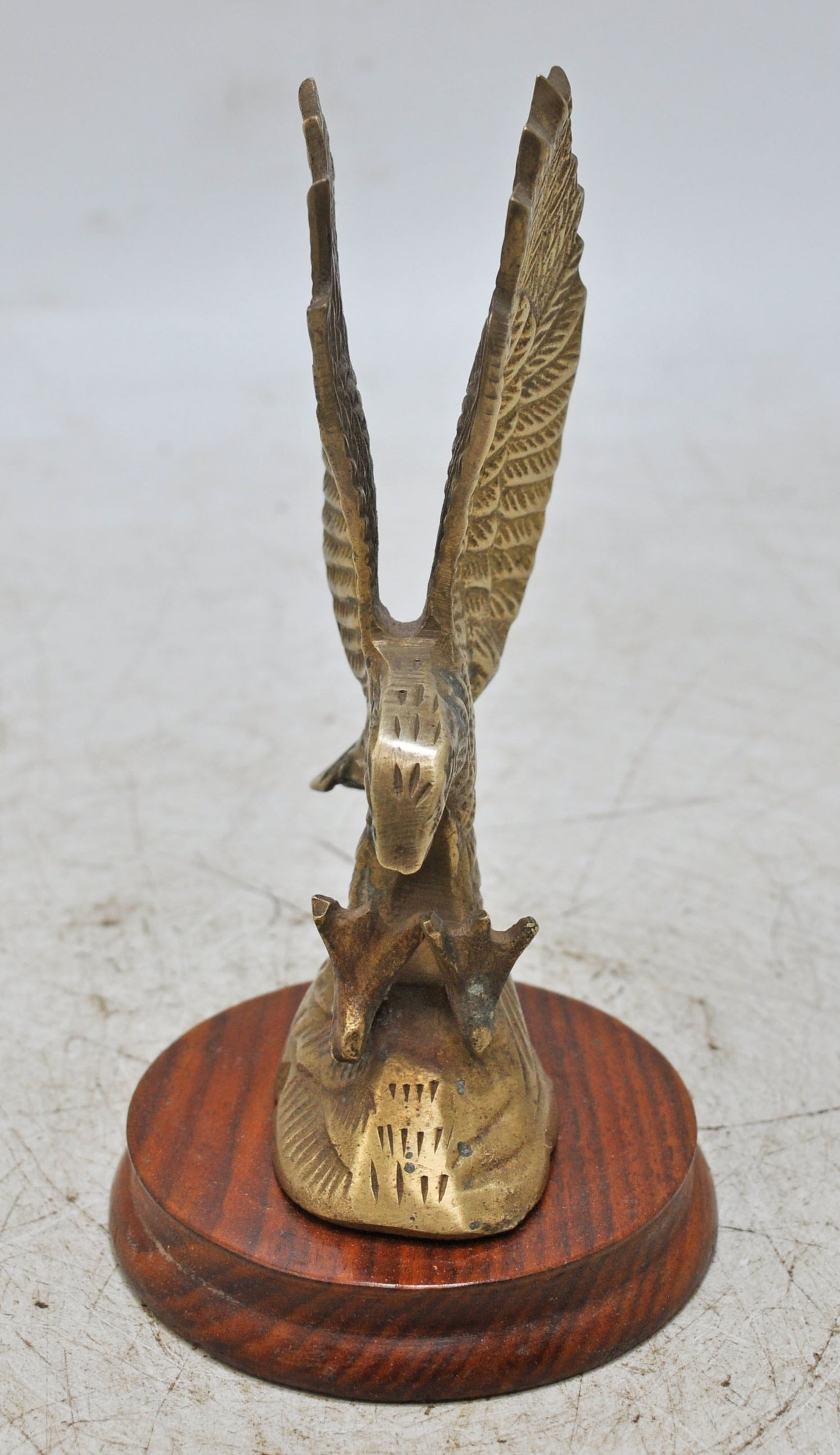 Vintage Brass Eagle Bird Figurine Original Old Hand Crafted Engraved