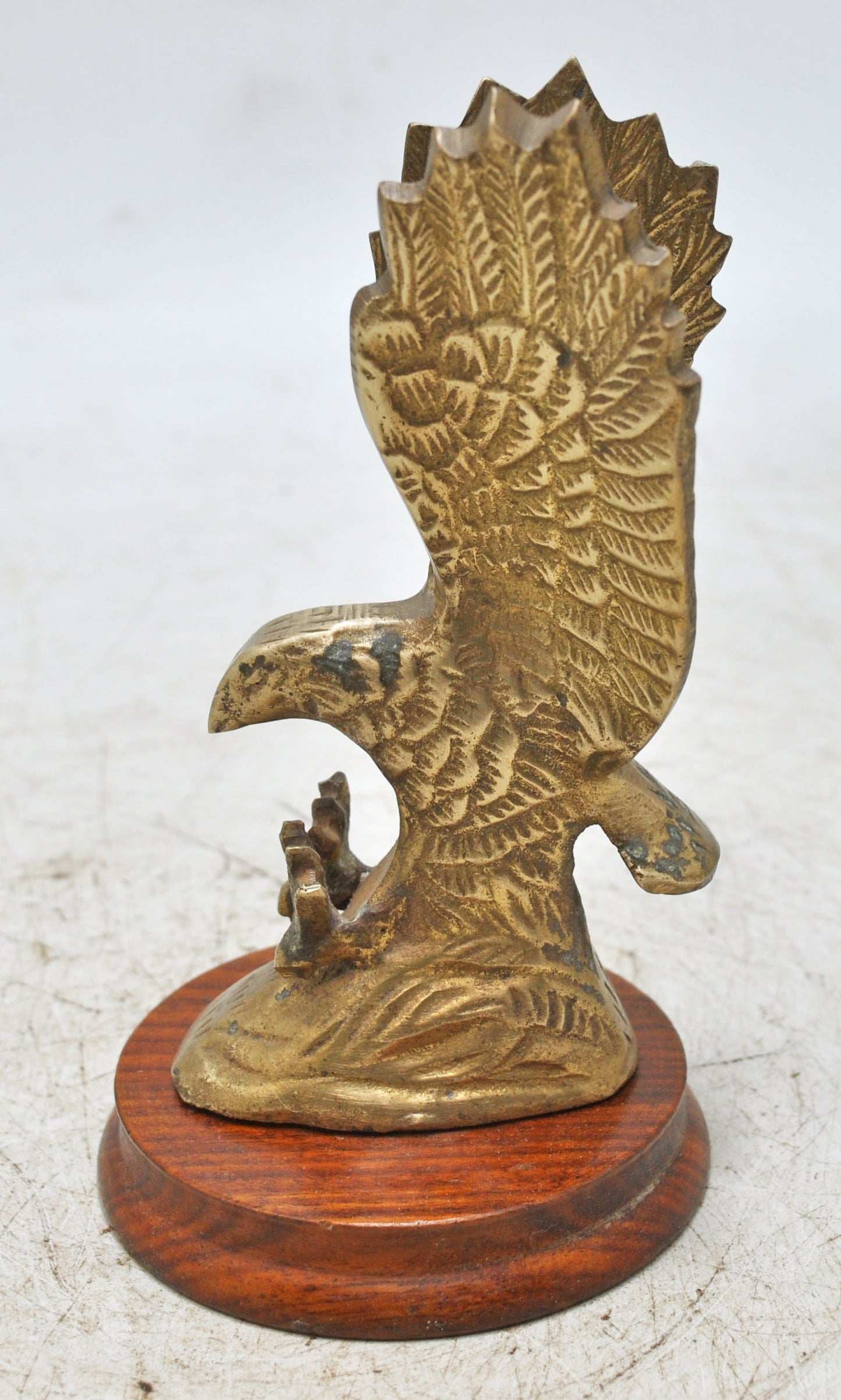 Vintage Brass Eagle Bird Figurine Original Old Hand Crafted Engraved