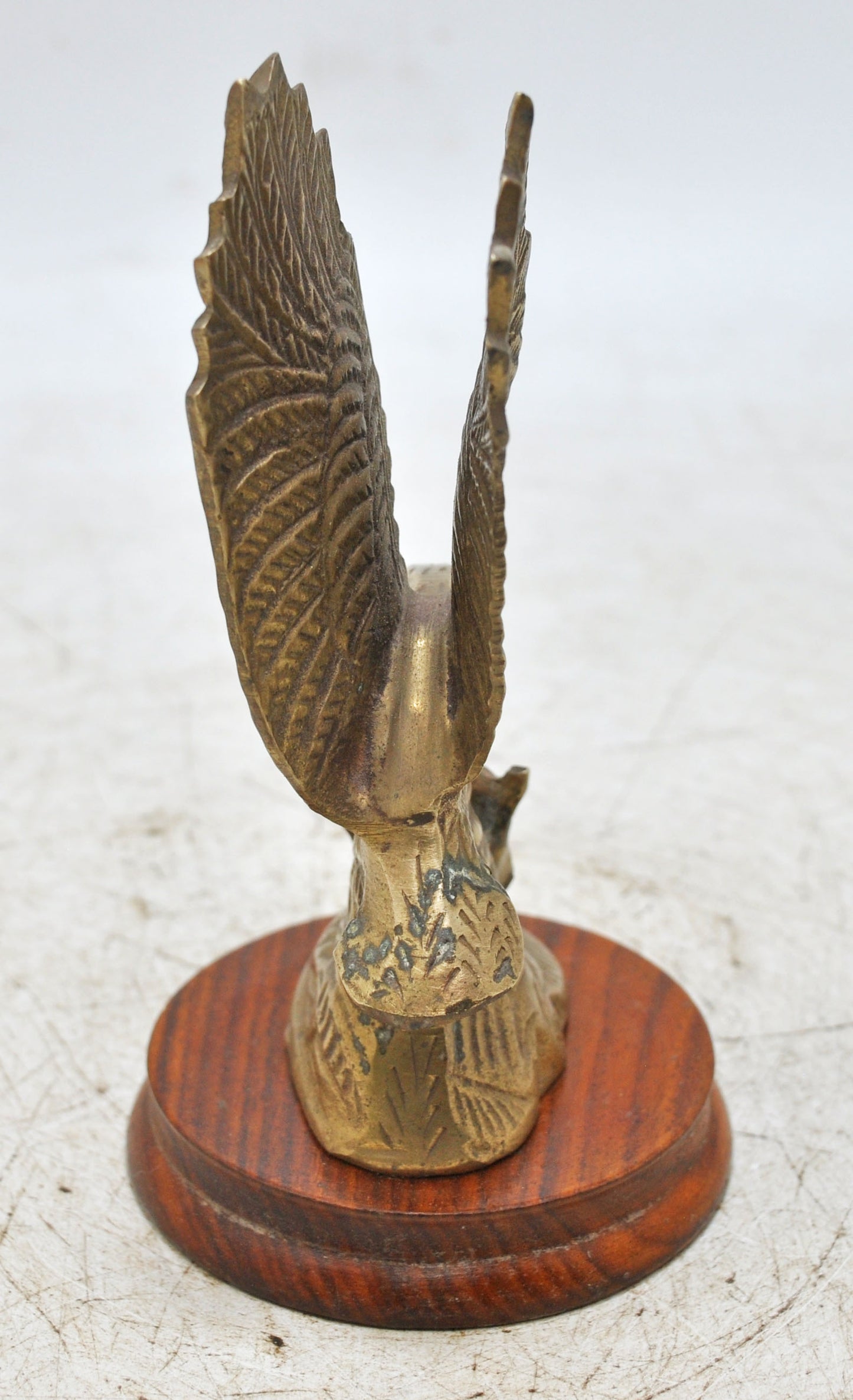 Vintage Brass Eagle Bird Figurine Original Old Hand Crafted Engraved