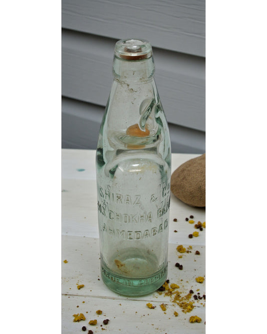 Antique Glass Soda 'Banta' Bottle Original Old Hand Crafted Made in Germany