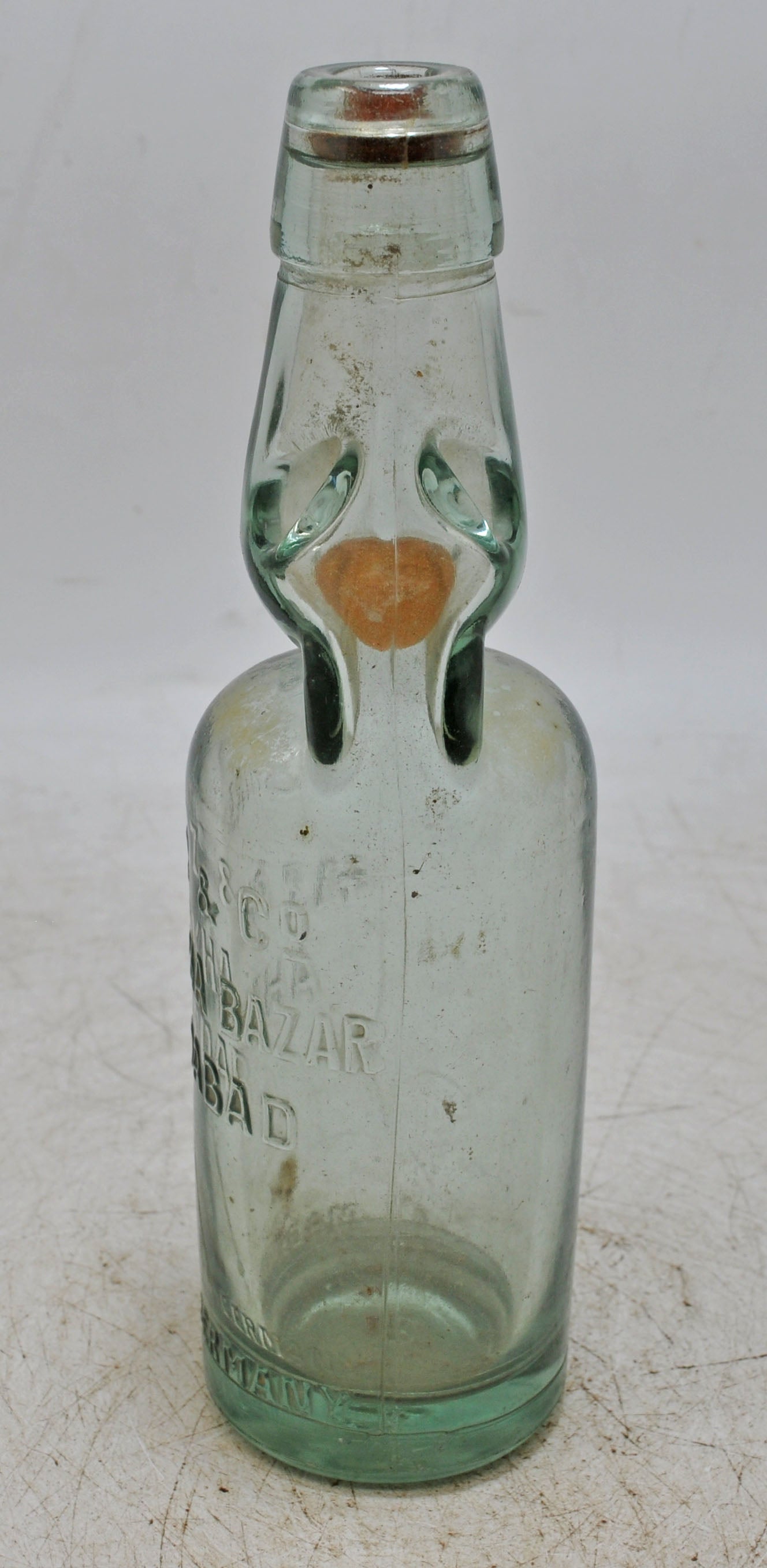 Antique Glass Soda 'Banta' Bottle Original Old Hand Crafted Made in Germany