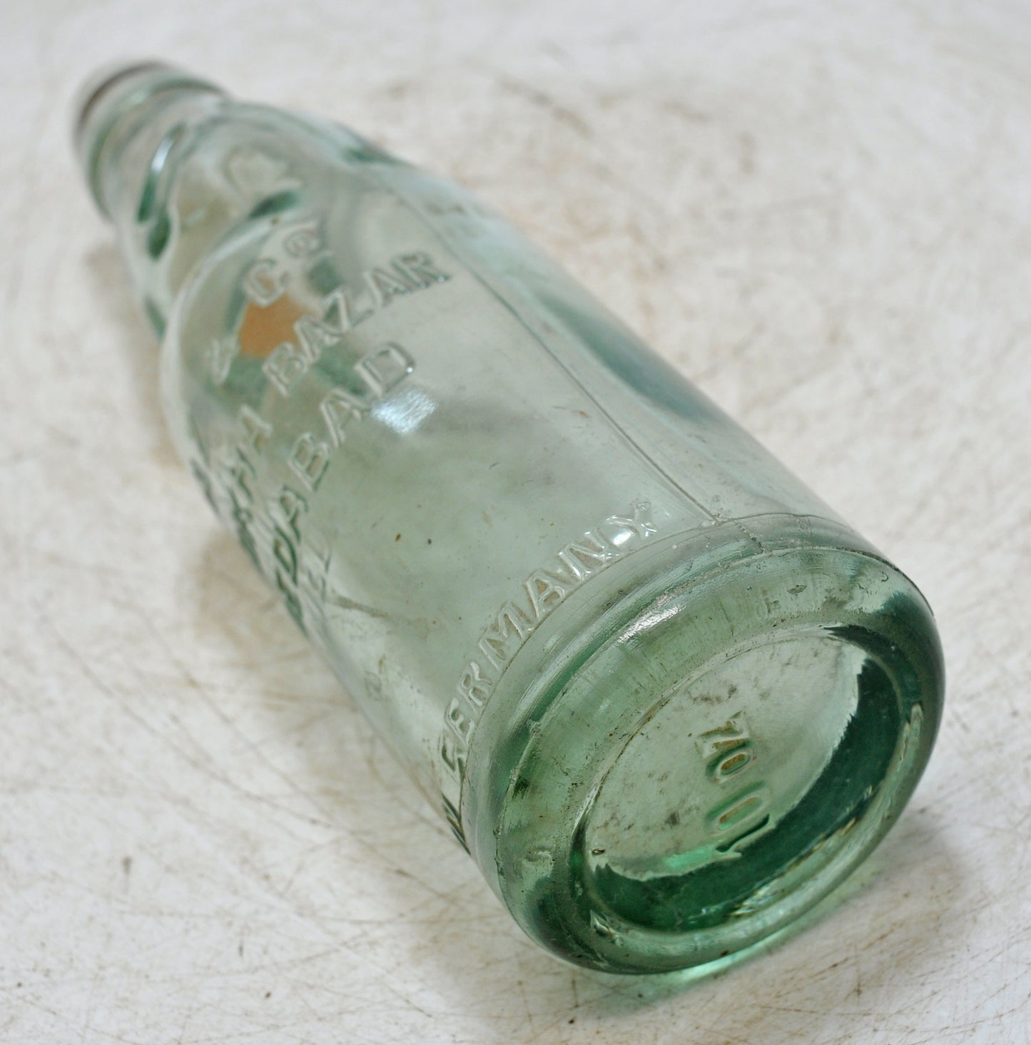 Antique Glass Soda 'Banta' Bottle Original Old Hand Crafted Made in Germany