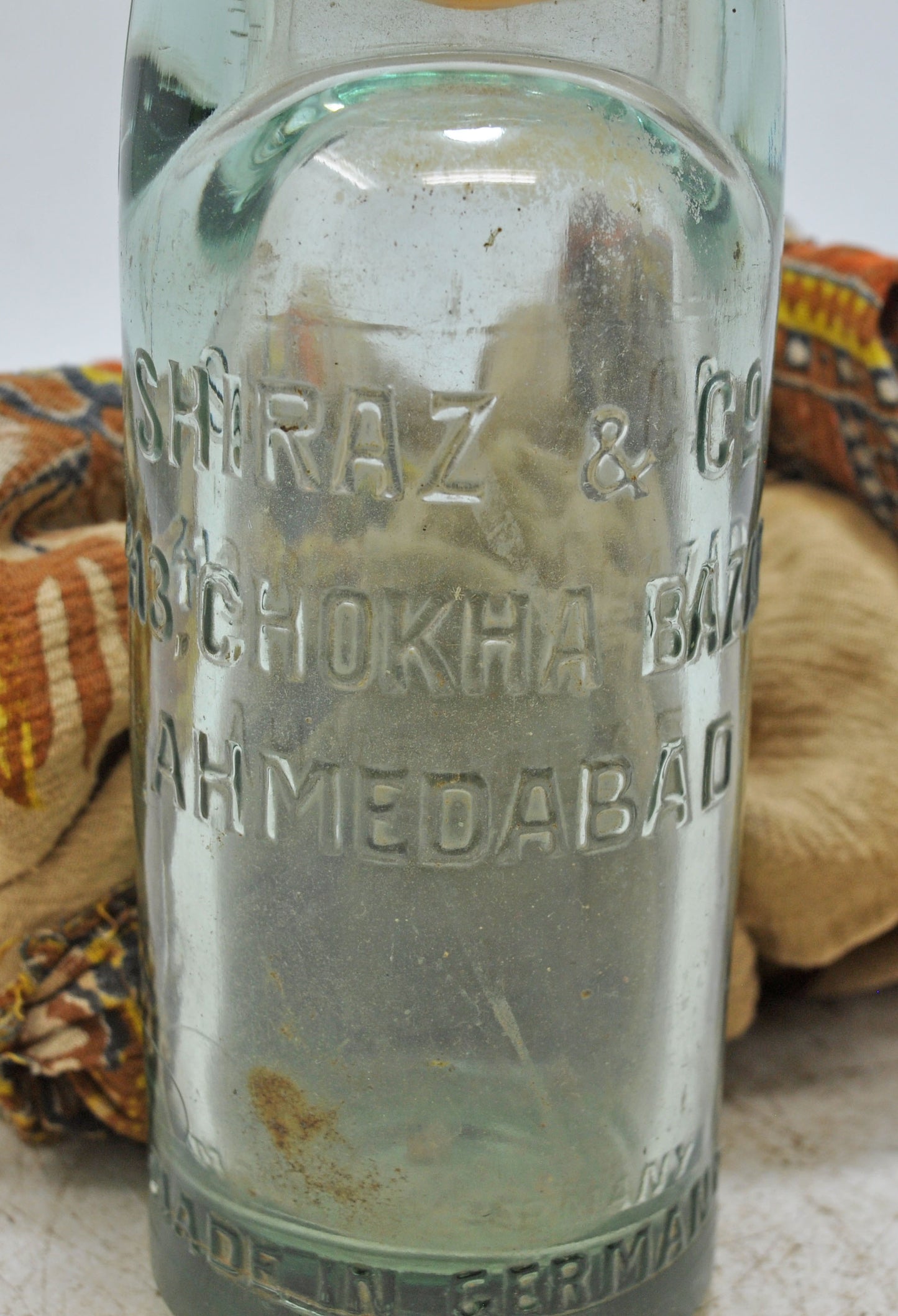 Antique Glass Soda 'Banta' Bottle Original Old Hand Crafted Made in Germany