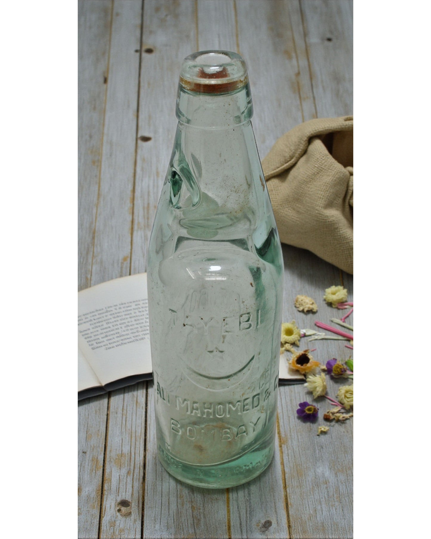 Antique Glass Soda 'Banta' Bottle Original Old Hand Crafted Made in Germany