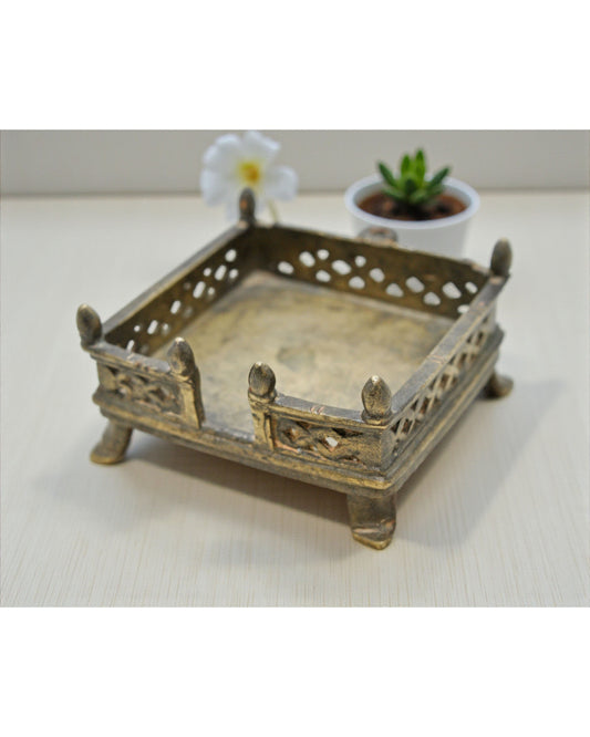 Antique Brass God Idols Worship Pedestal Temple Stand Original Old Hand Crafted