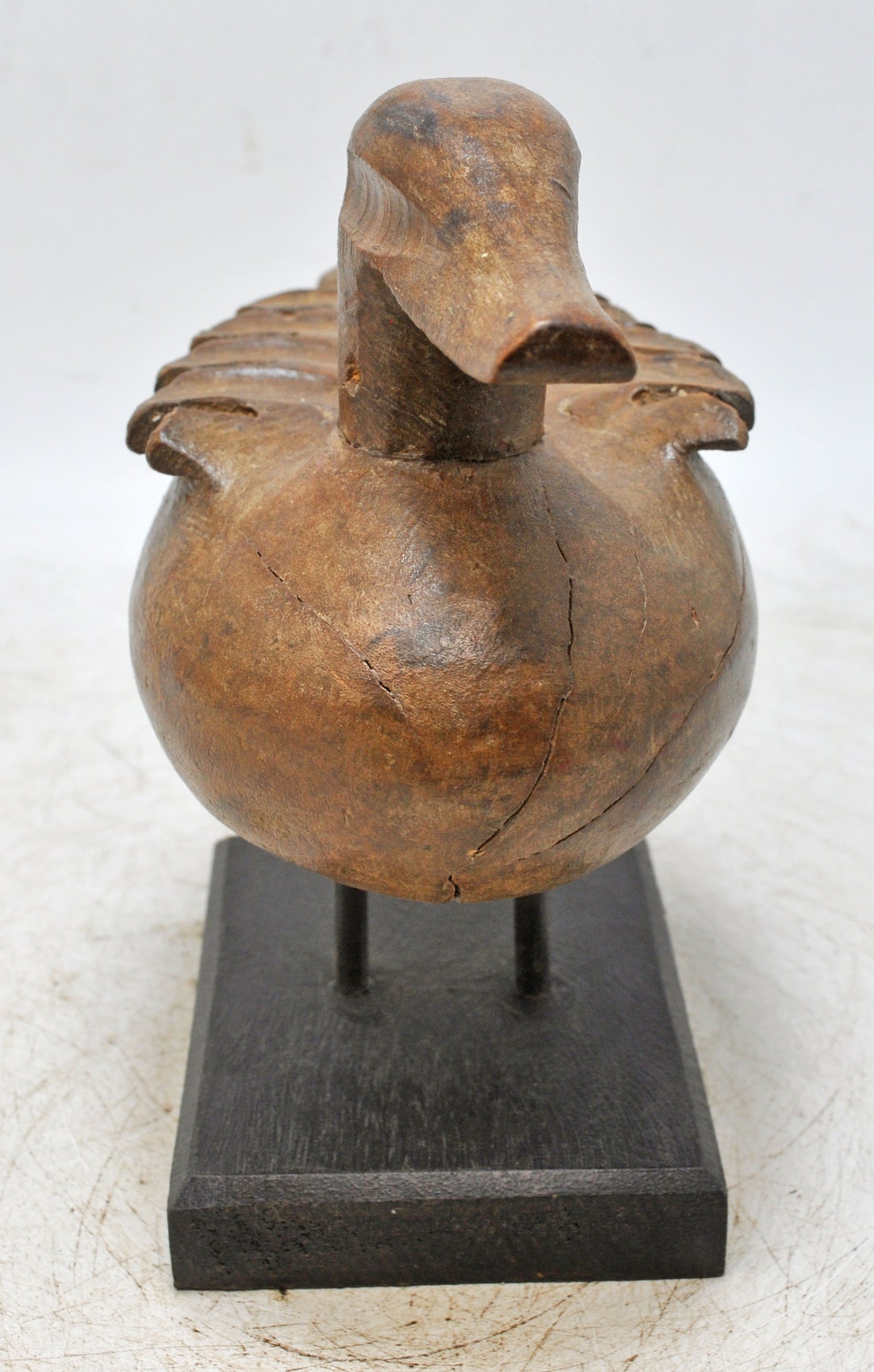 Vintage Wooden Duck Figurine Original Old Hand Carved