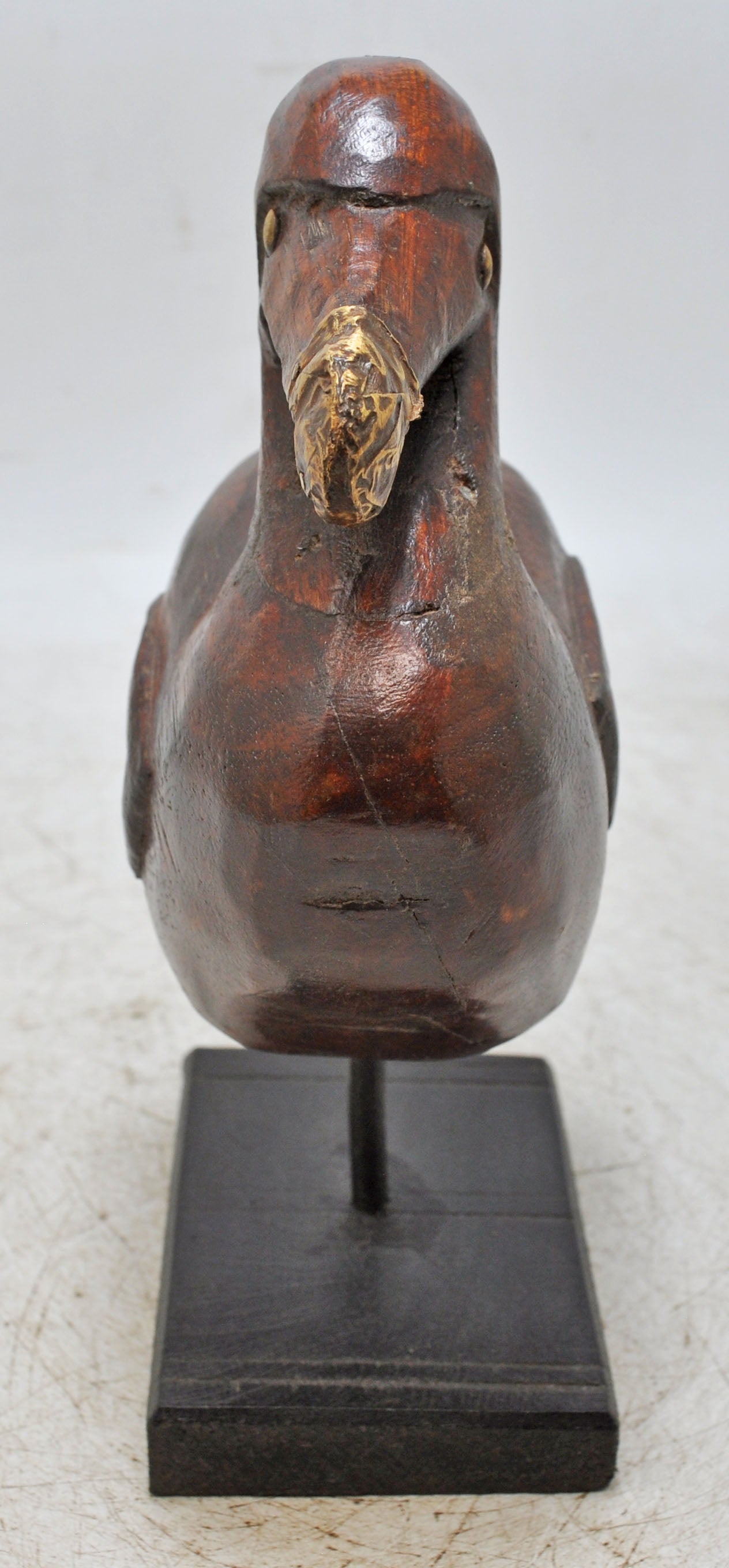 Vintage Wooden Duck Figurine Original Old Hand Carved Painted