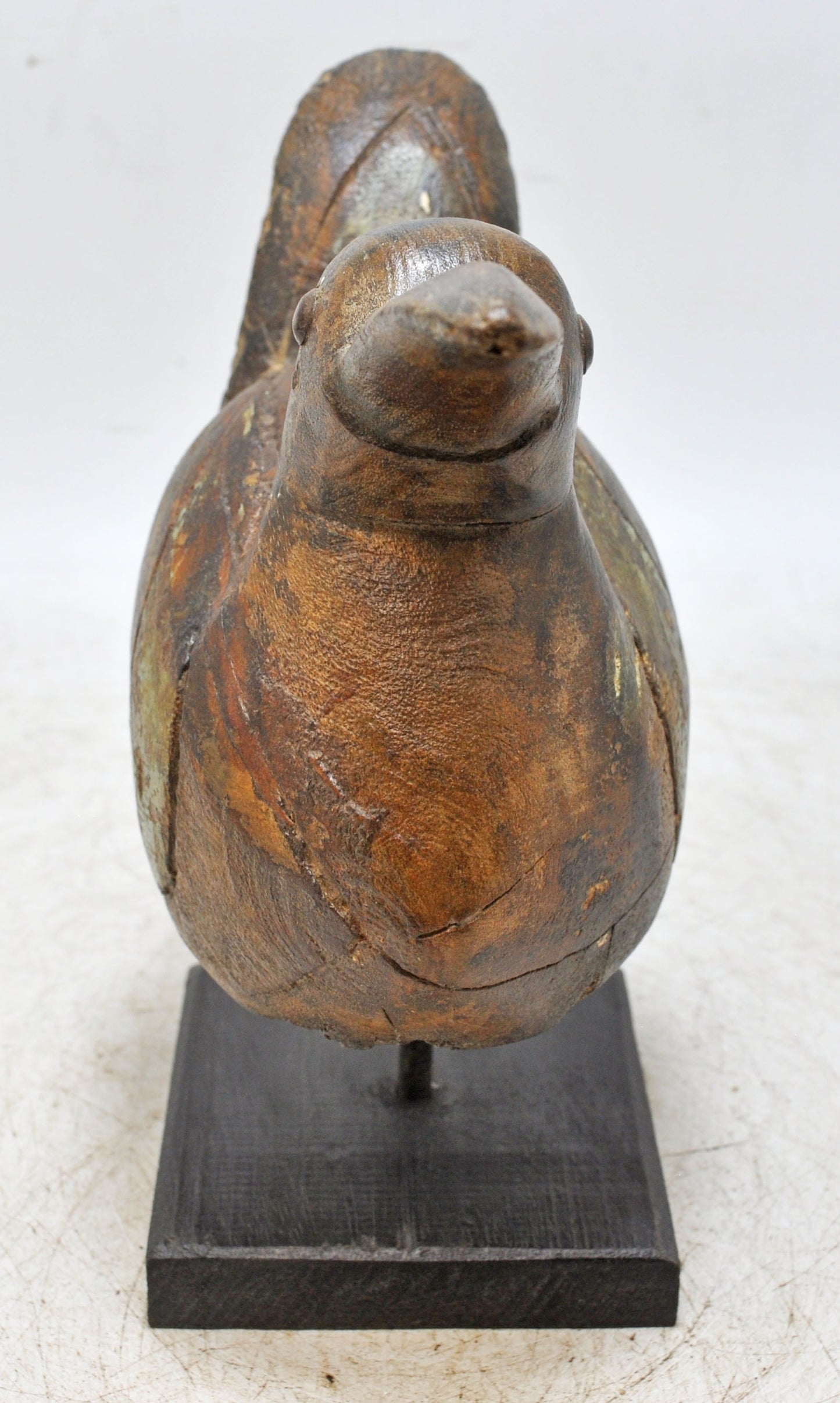 Vintage Wooden Duck Figurine Original Old Hand Carved Painted