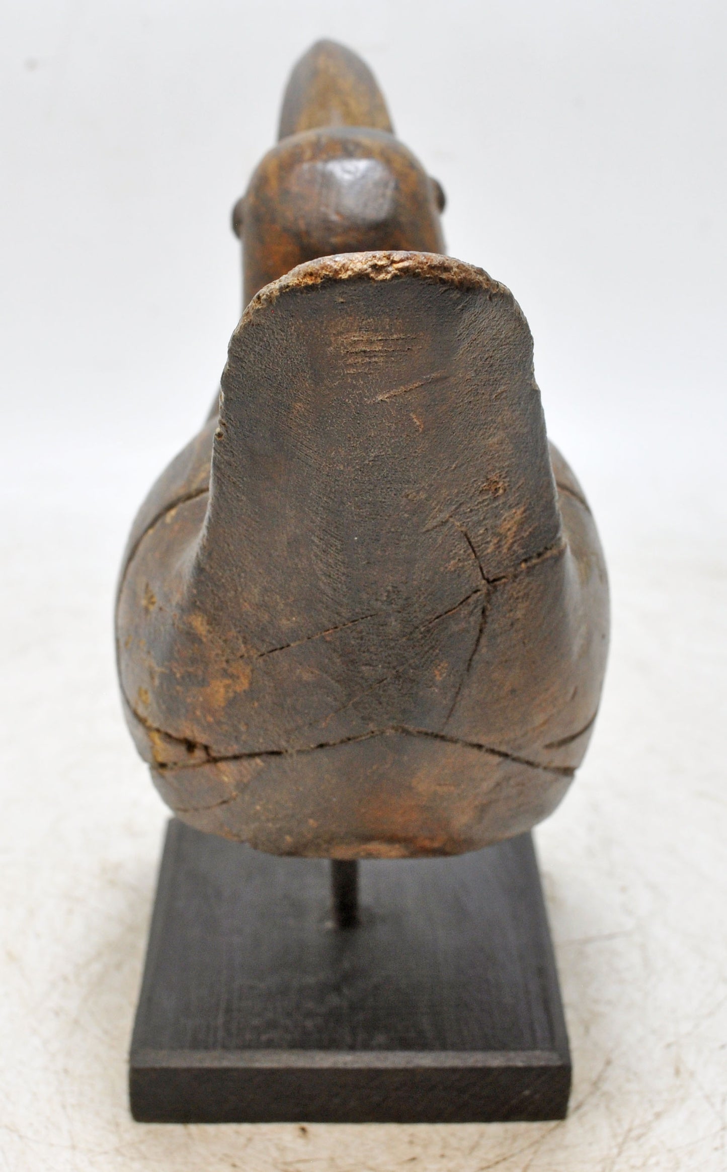 Vintage Wooden Duck Figurine Original Old Hand Carved Painted