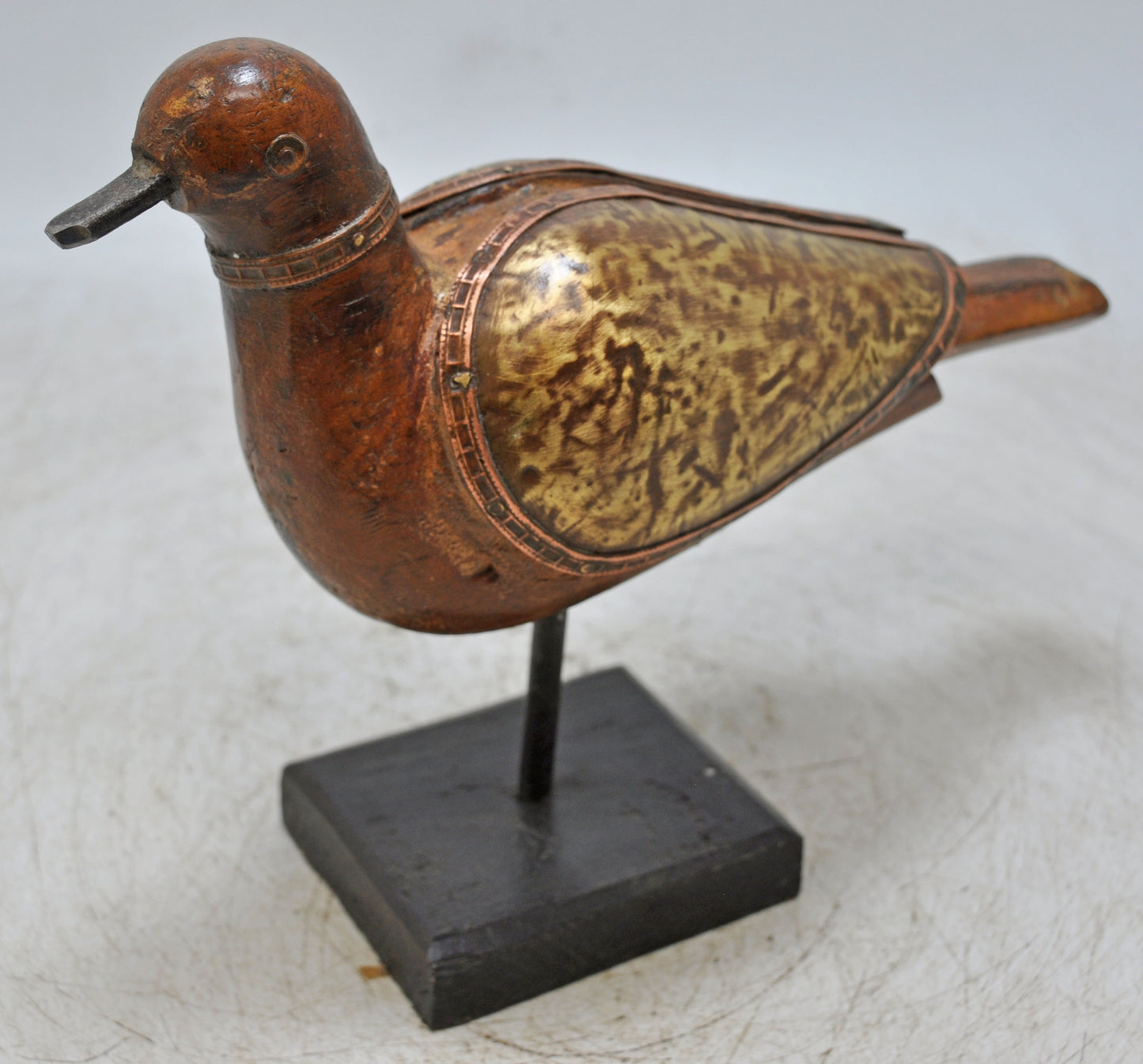 Vintage Wooden Pigeon Bird Figurine Original Old Hand Carved