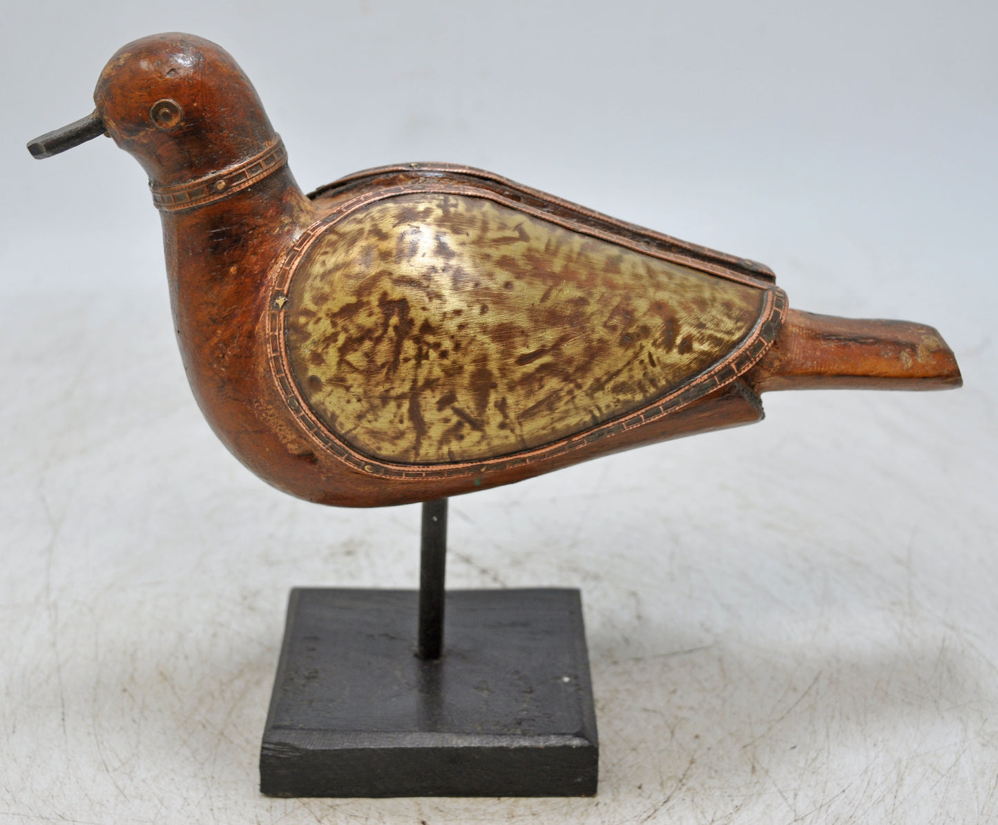 Vintage Wooden Pigeon Bird Figurine Original Old Hand Carved