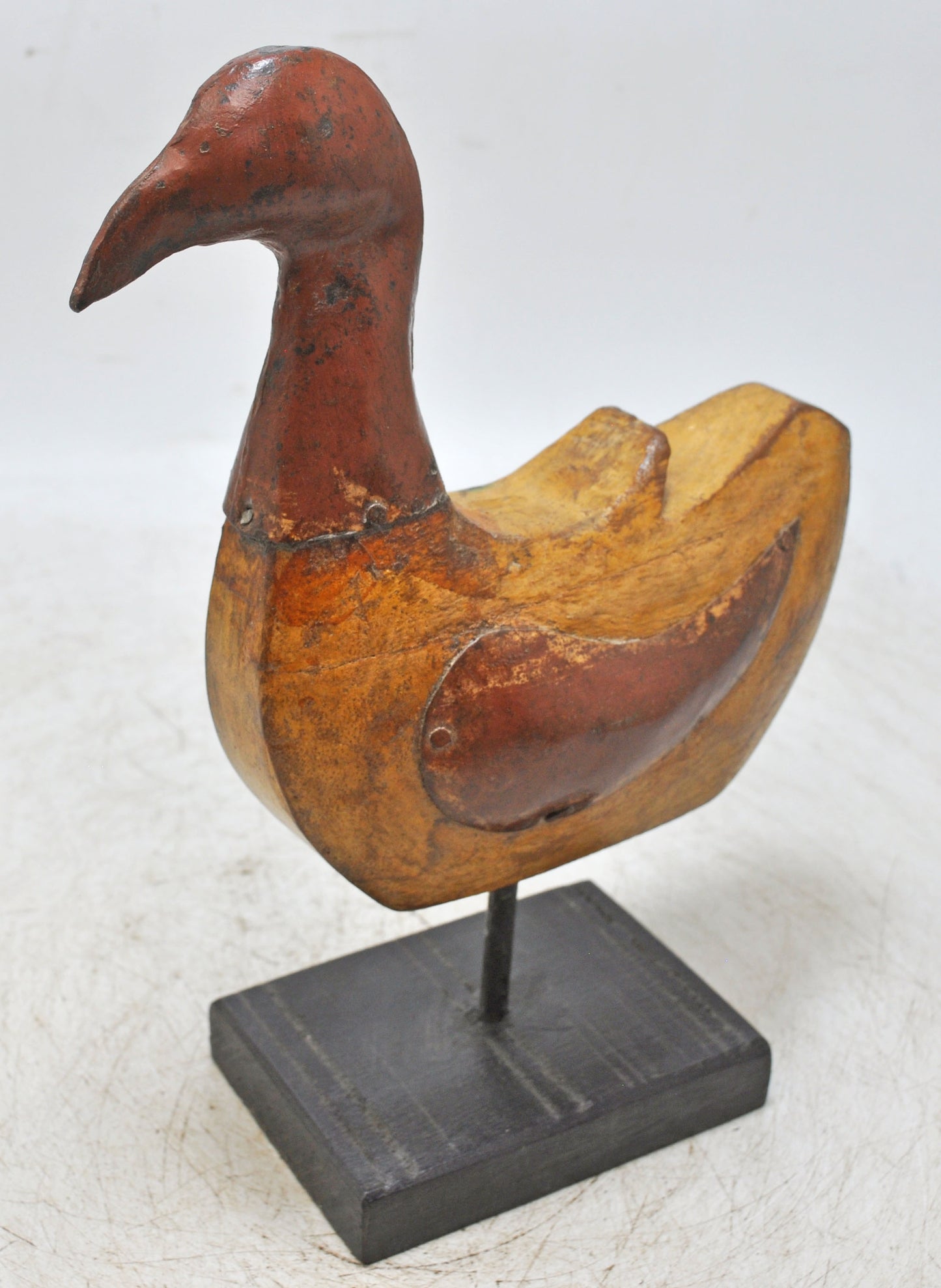 Vintage Wooden Bird Figurine Original Old Hand Carved