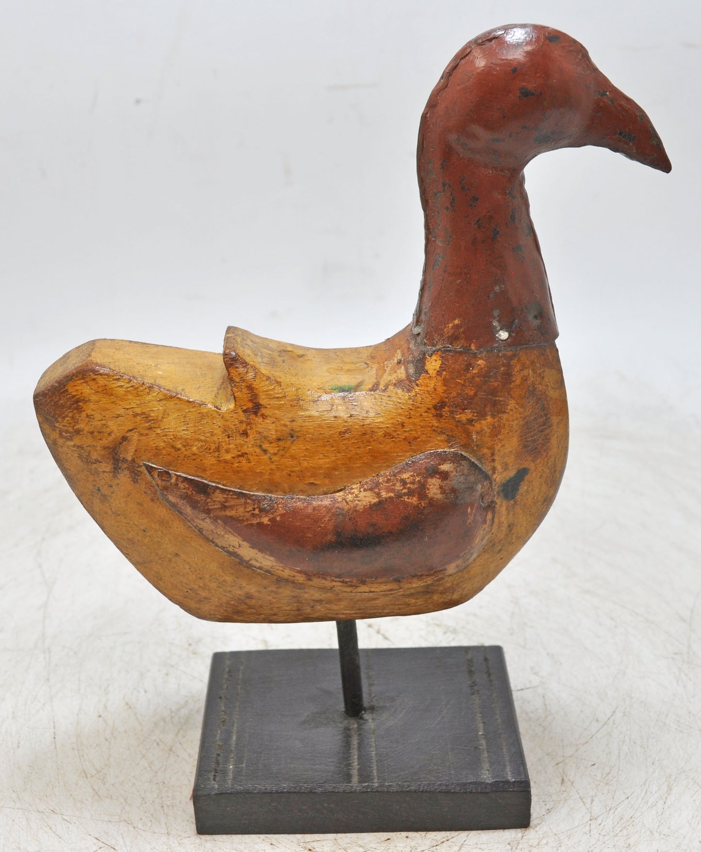 Vintage Wooden Bird Figurine Original Old Hand Carved