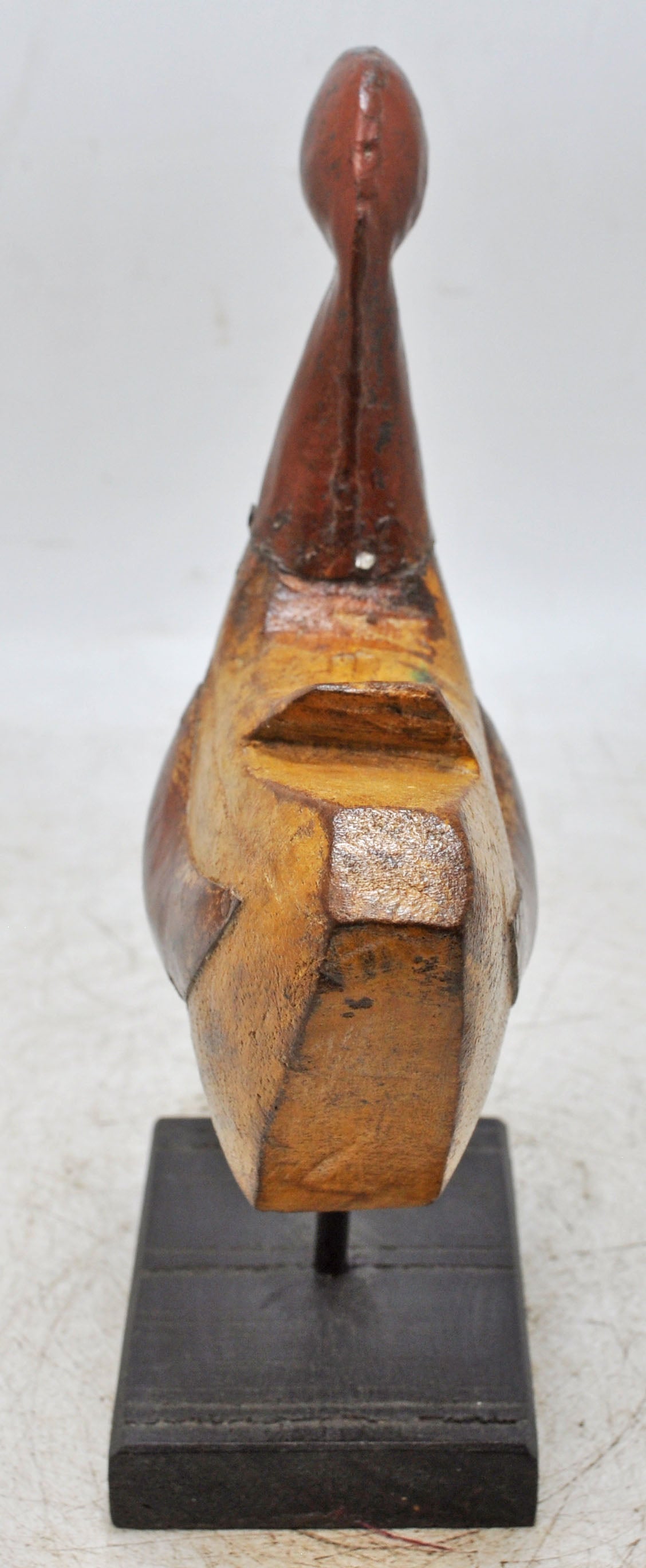 Vintage Wooden Bird Figurine Original Old Hand Carved