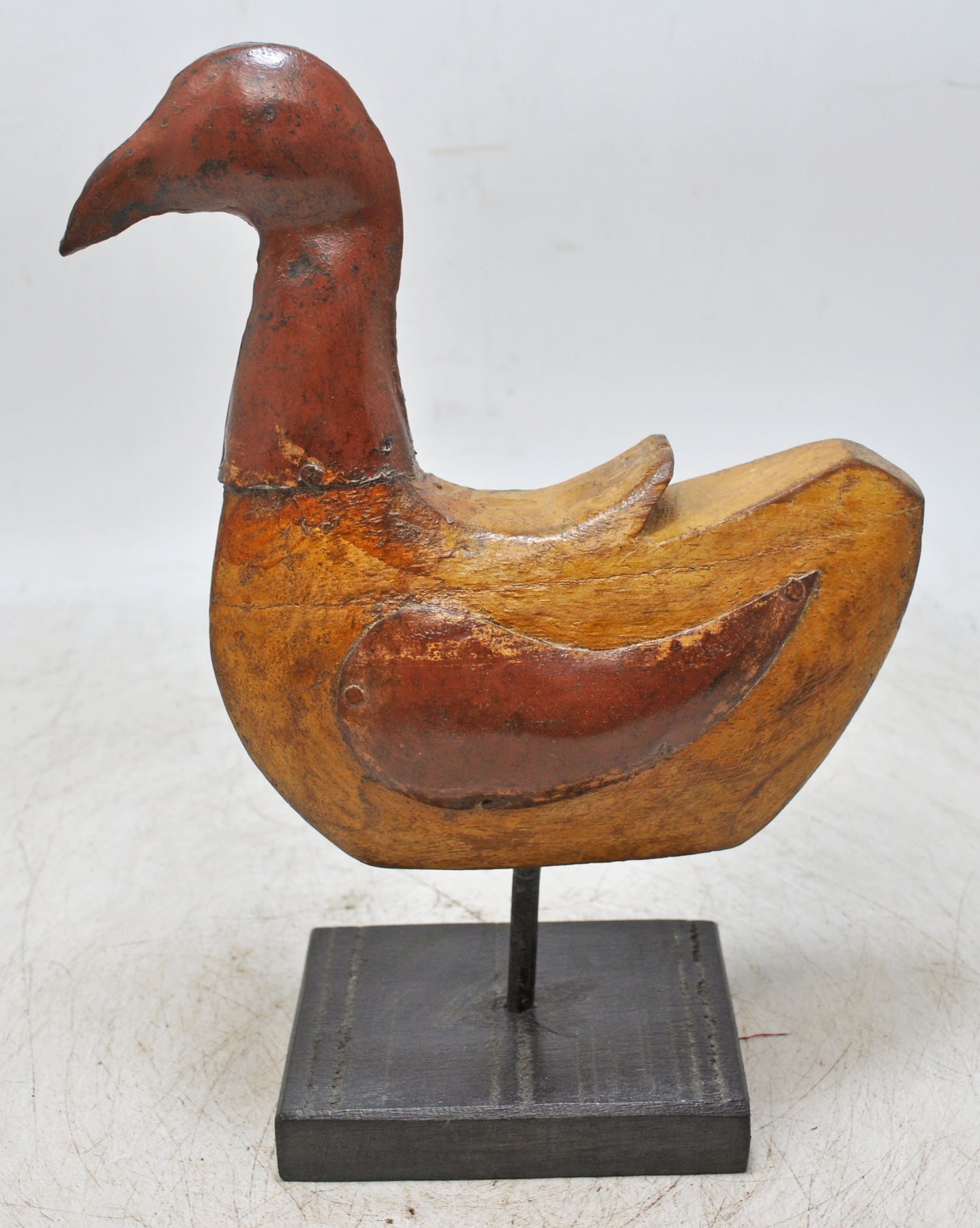 Vintage Wooden Bird Figurine Original Old Hand Carved
