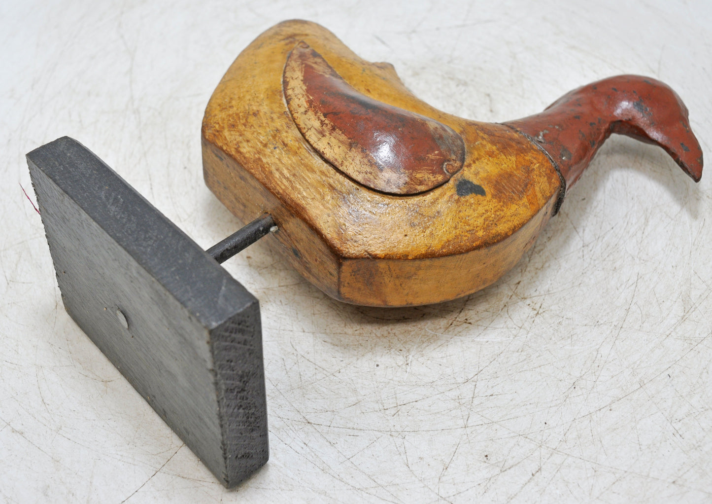 Vintage Wooden Bird Figurine Original Old Hand Carved
