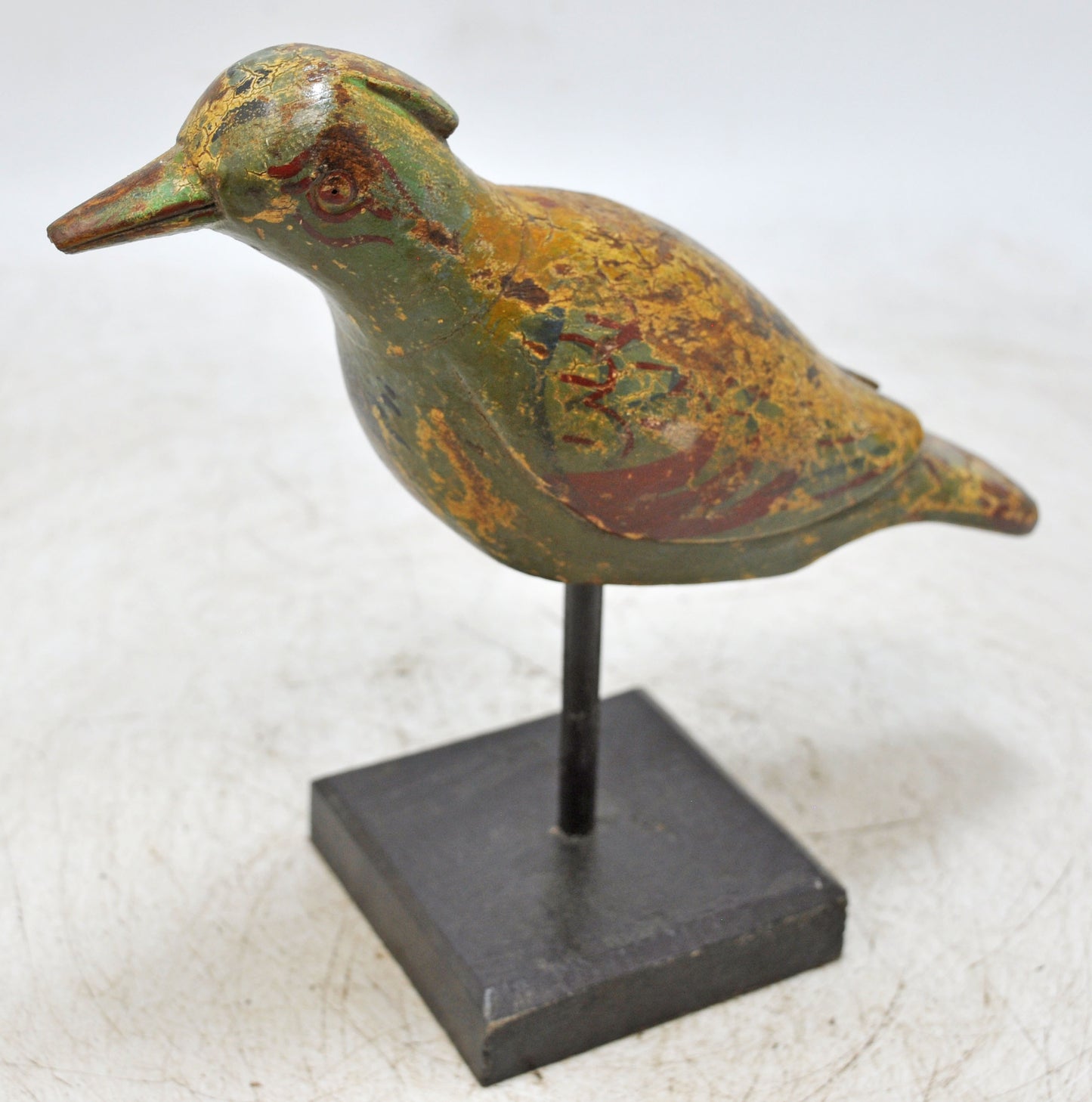 Vintage Wooden Bird Figurine Original Old Hand Carved