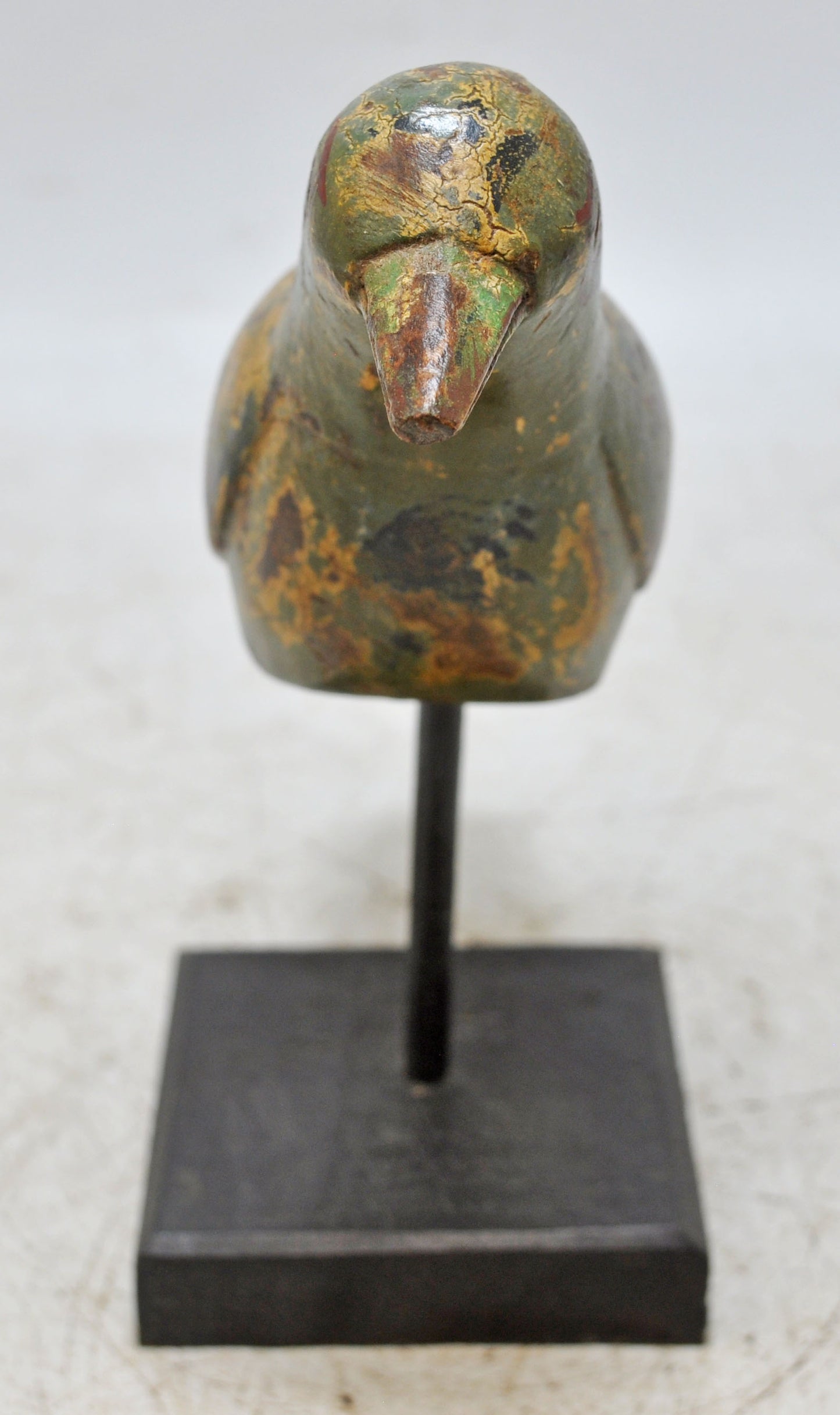 Vintage Wooden Bird Figurine Original Old Hand Carved