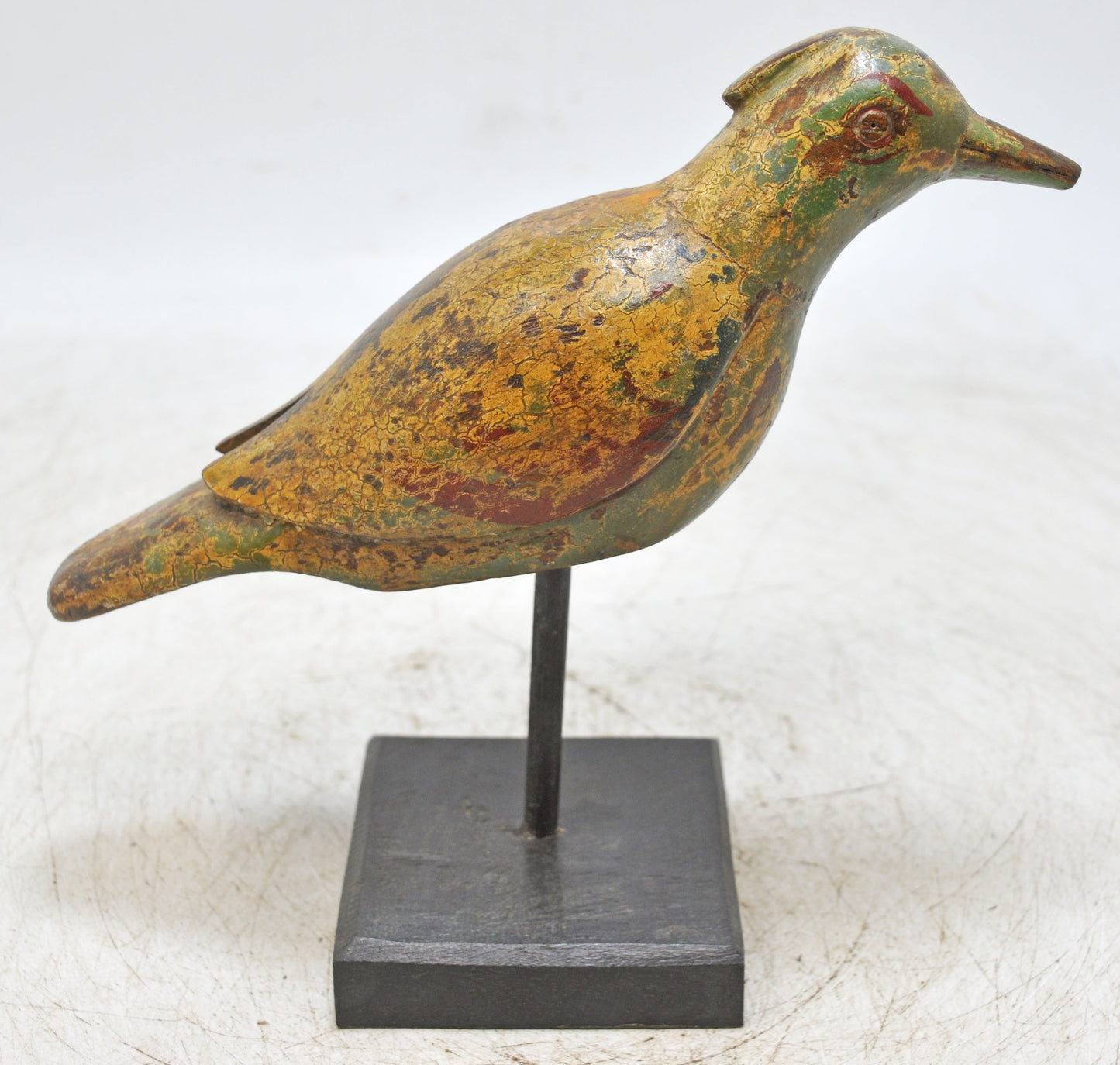 Vintage Wooden Bird Figurine Original Old Hand Carved