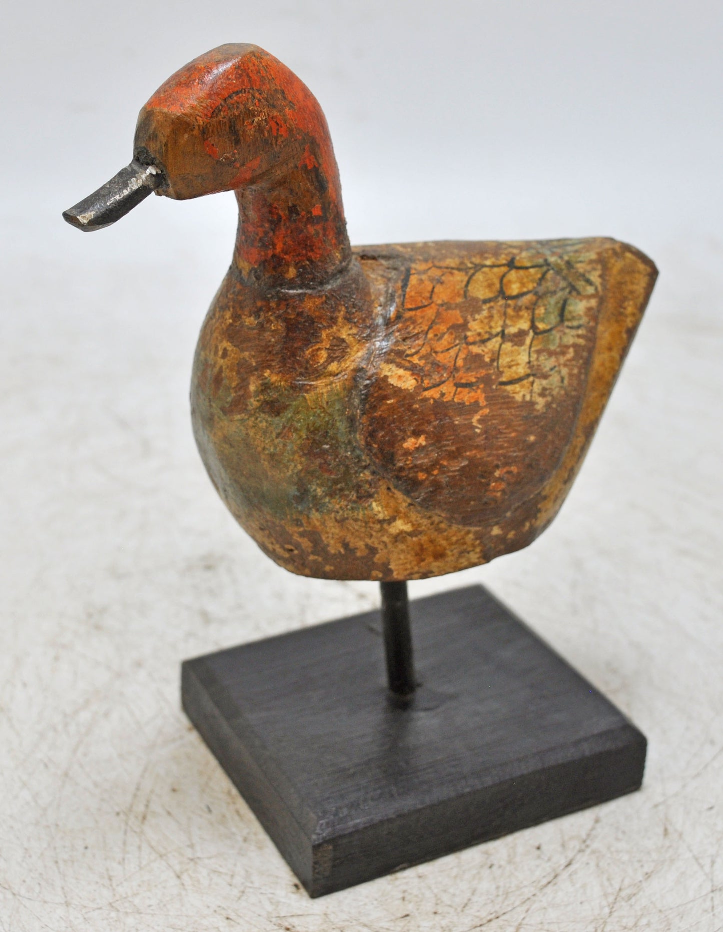 Vintage Wooden Bird Figurine Original Old Hand Carved