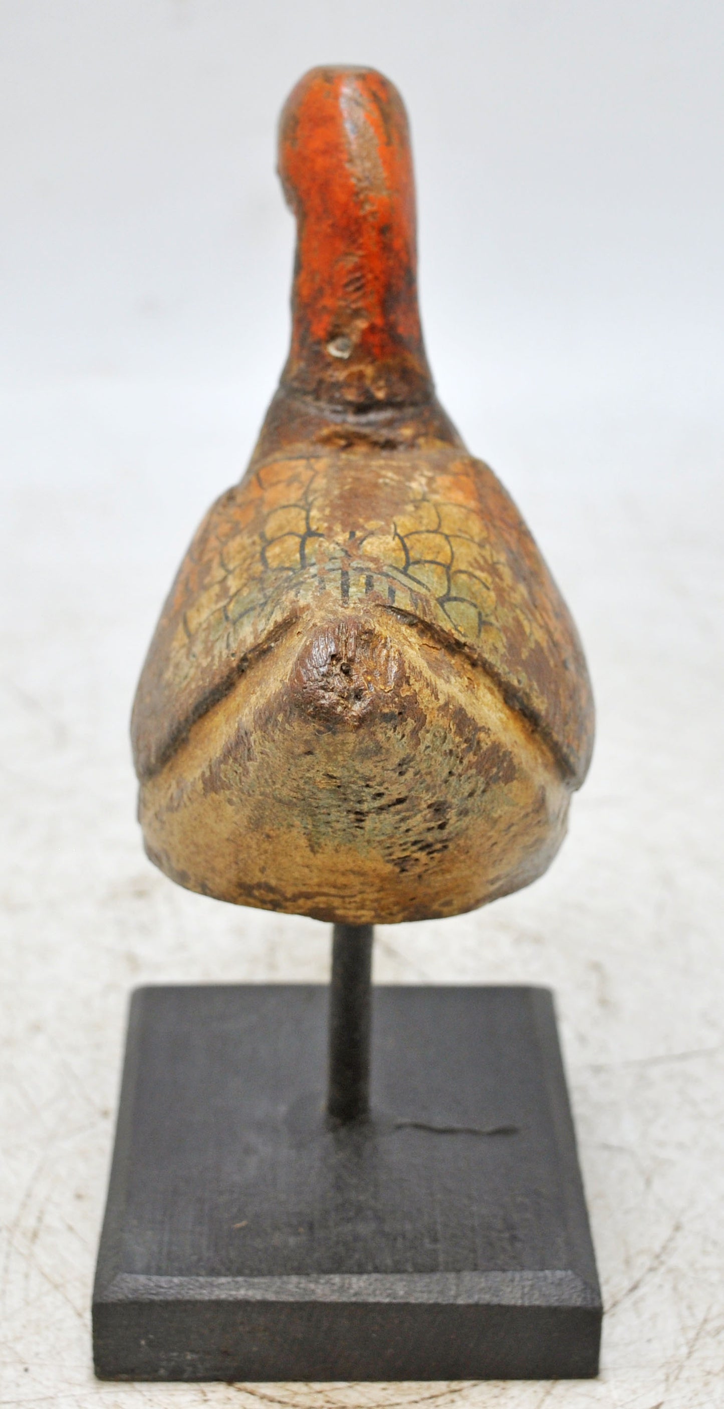 Vintage Wooden Bird Figurine Original Old Hand Carved