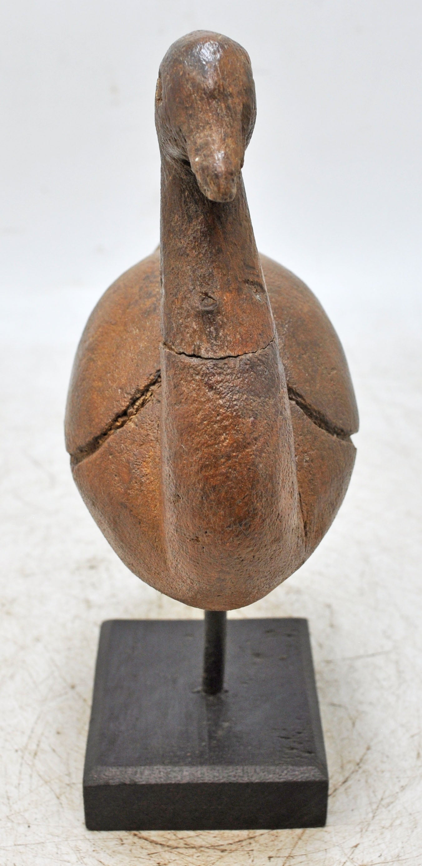 Vintage Wooden Duck Figurine Original Old Hand Carved Painted