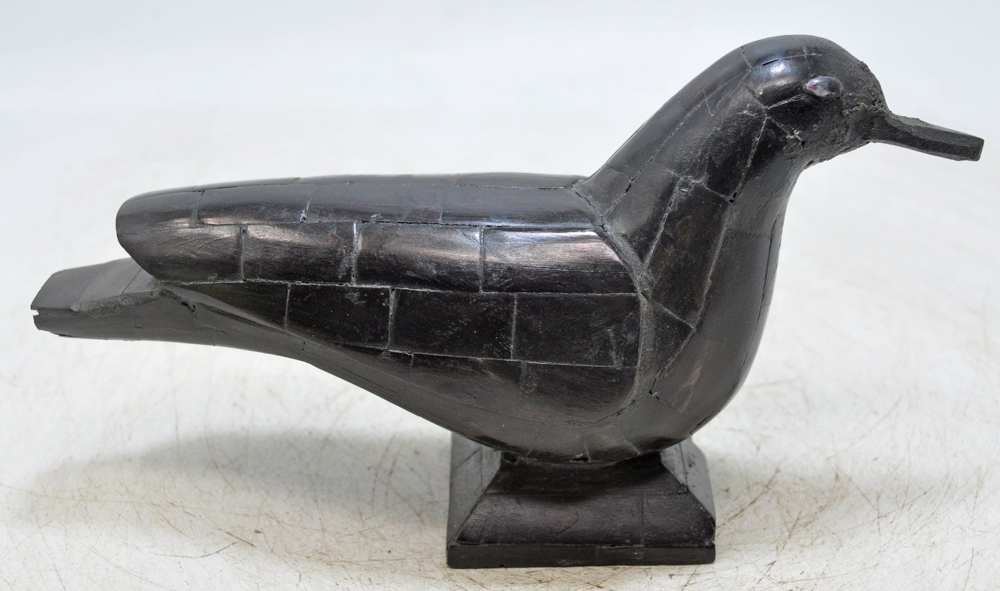 Vintage Wooden Bird Figurine Original Old Hand Carved