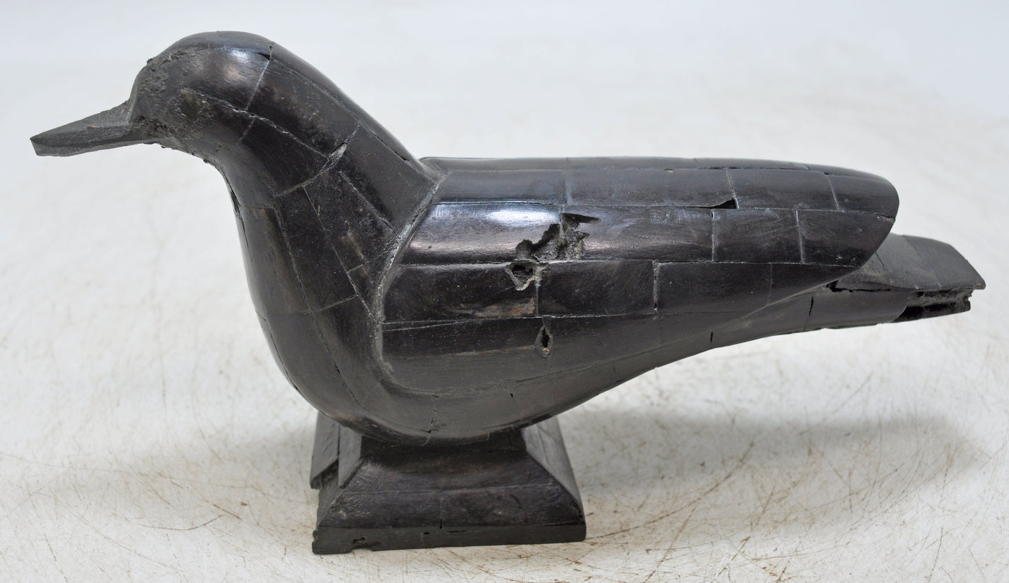 Vintage Wooden Bird Figurine Original Old Hand Carved