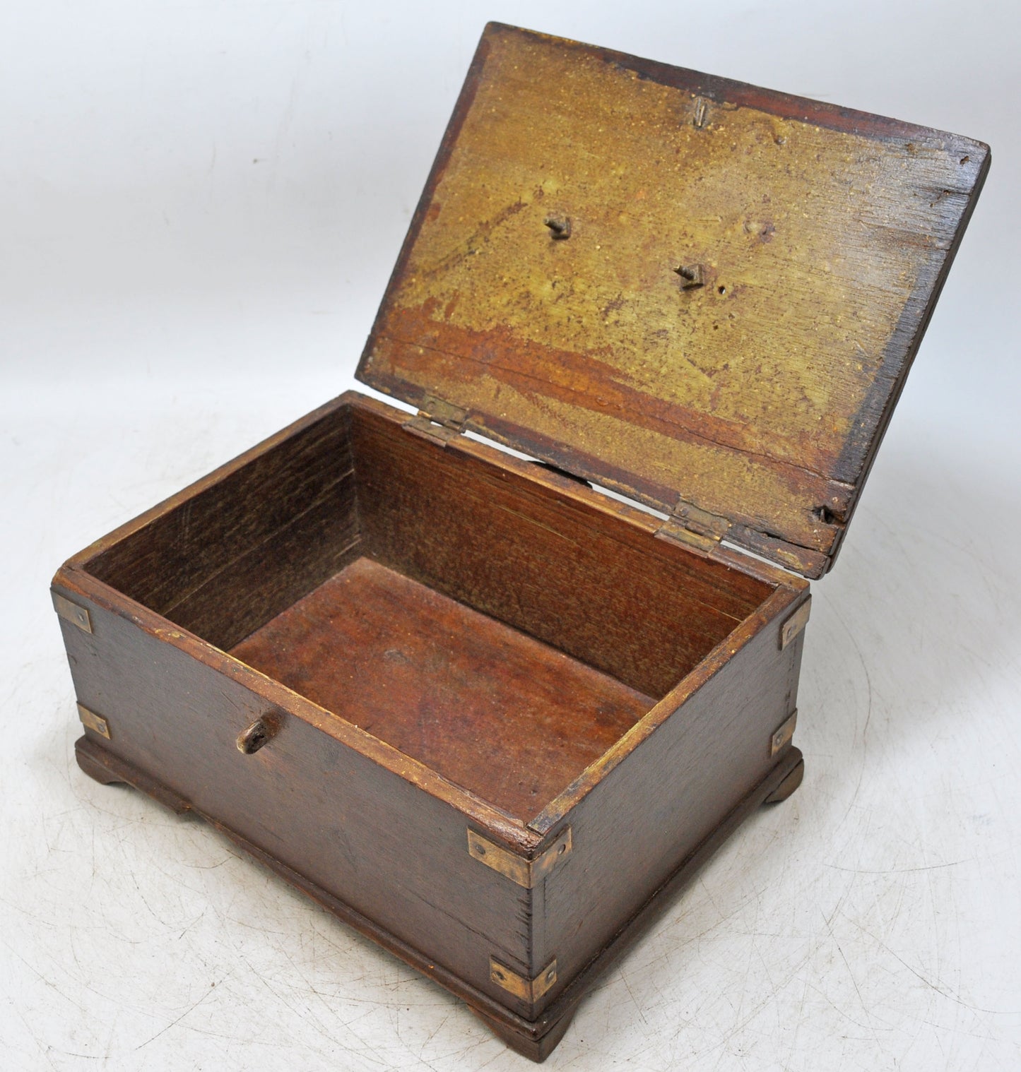 Antique Wooden Storage Chest Box Original Old Hand Crafted