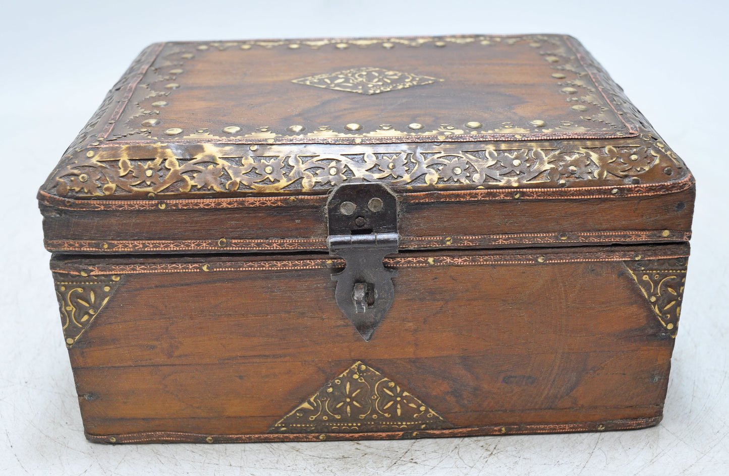 Antique Wooden Storage Chest Box Original Old Hand Crafted