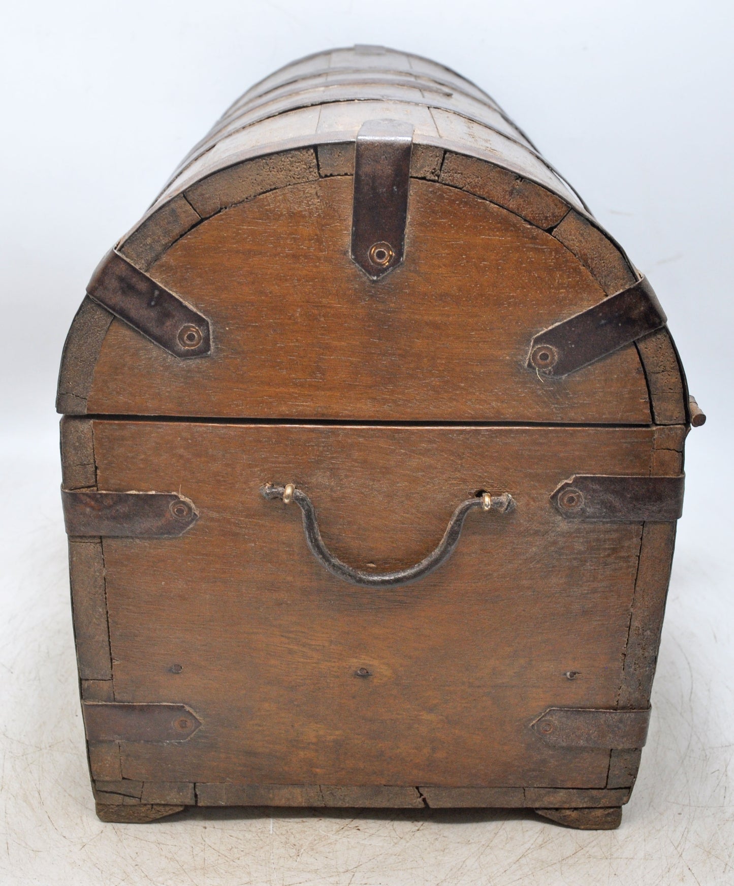 Vintage Wooden Storage Chest Box Original Old Hand Crafted Metal Fitted