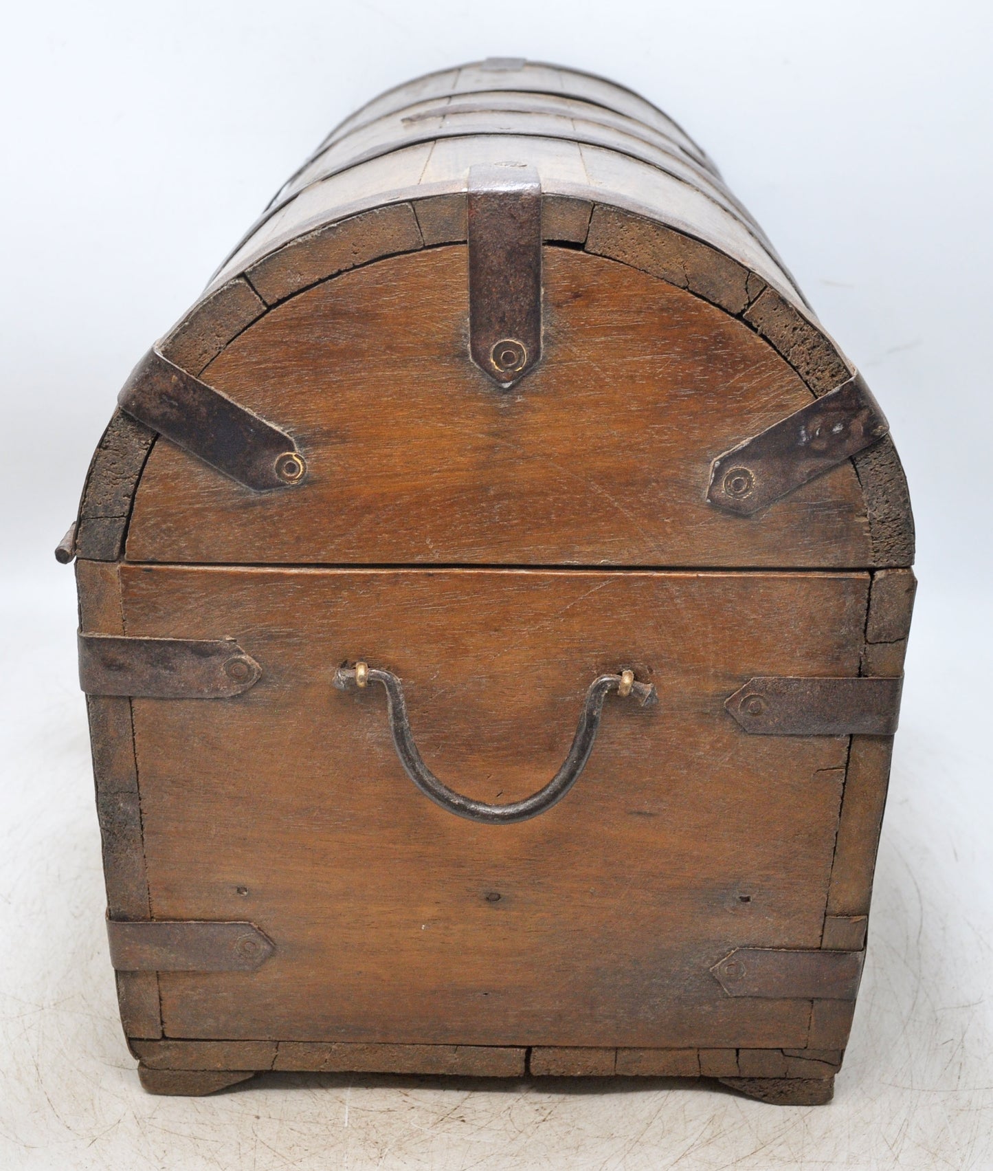 Vintage Wooden Storage Chest Box Original Old Hand Crafted Metal Fitted
